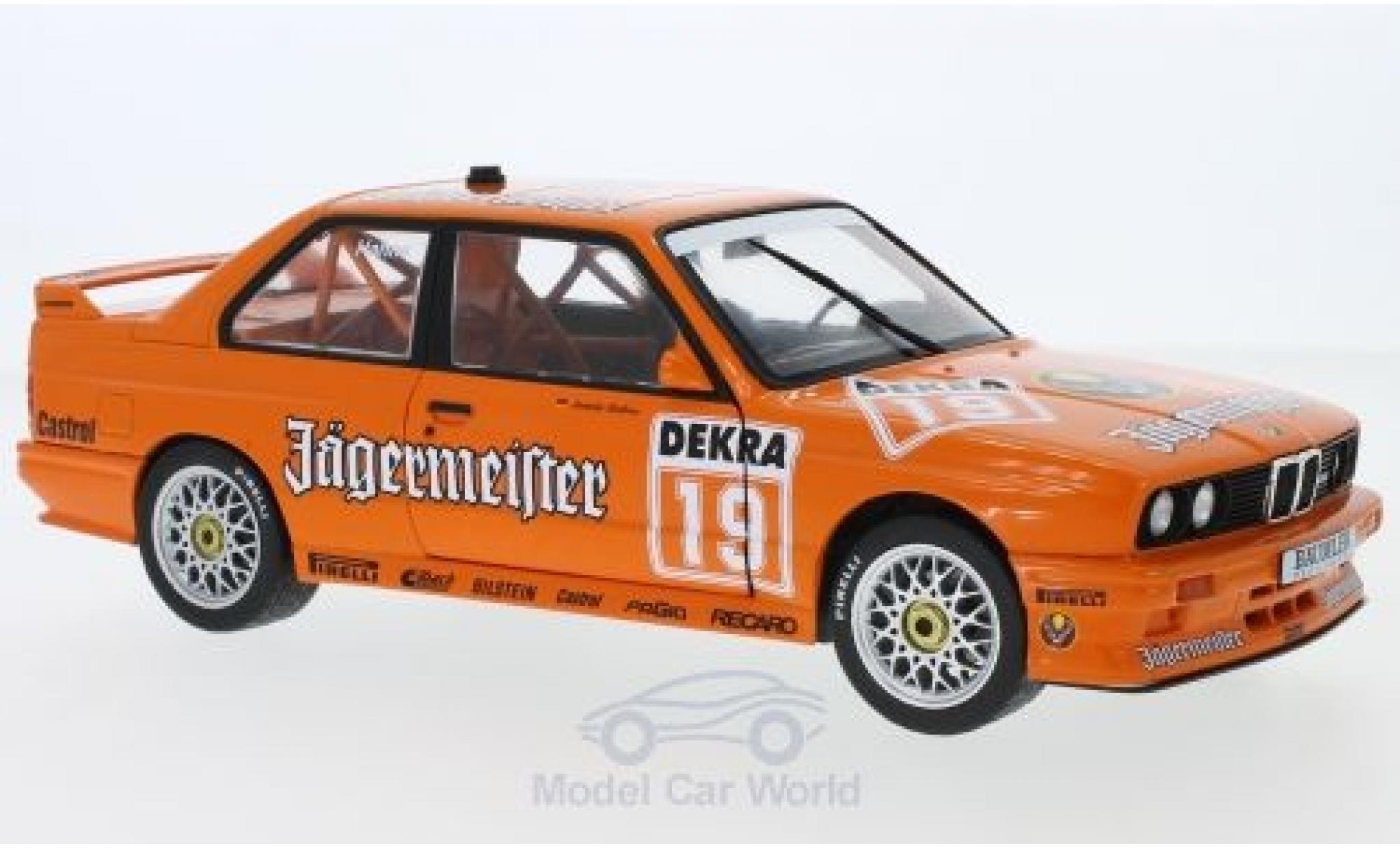 Bmw M3 1/18 Solido (E30) No.19 Linder J&auml;germeister DTM 1992 A.Hahne modelauto