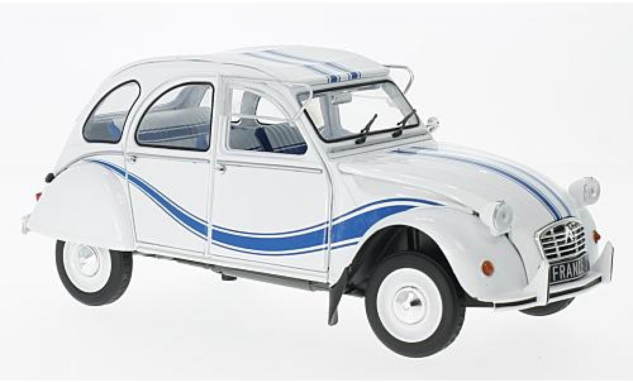 Citroen 2CV 1/18 Solido 6 France 3 wit/blauw 1983 modelauto
