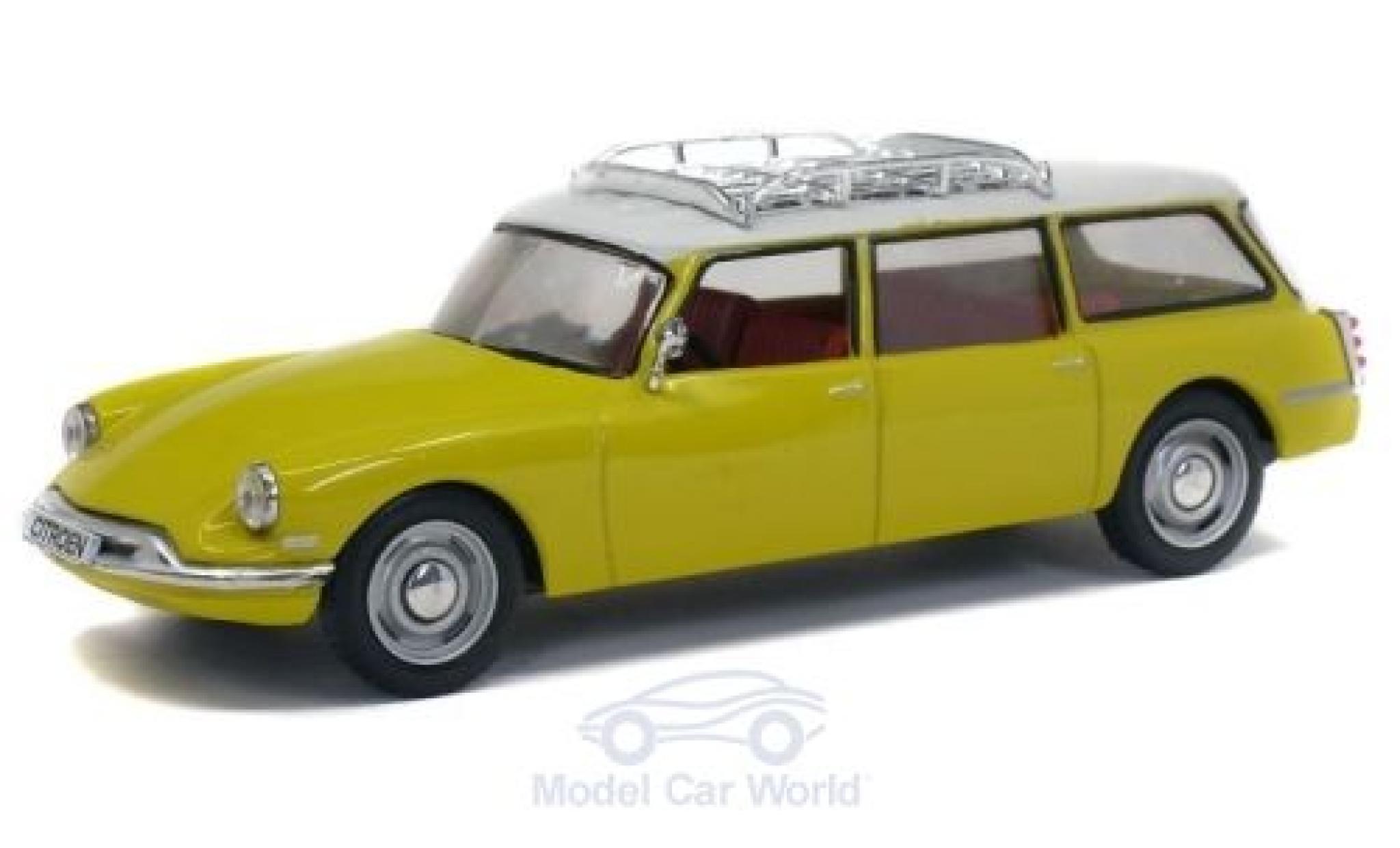 Citroen DS 1/43 Solido 19 Stationwagen geel/wit 1960 modelauto