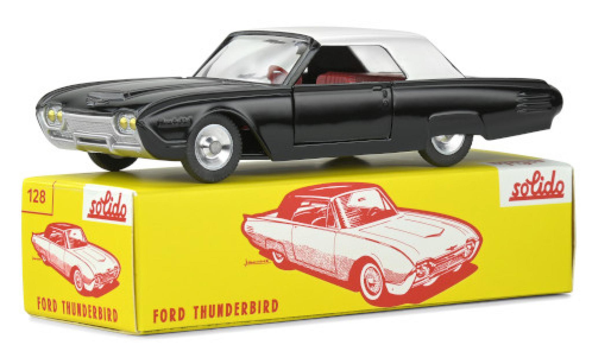 Ford Thunderbird 1/43 Solido Hardtop zwart/grijs 1963 modelauto