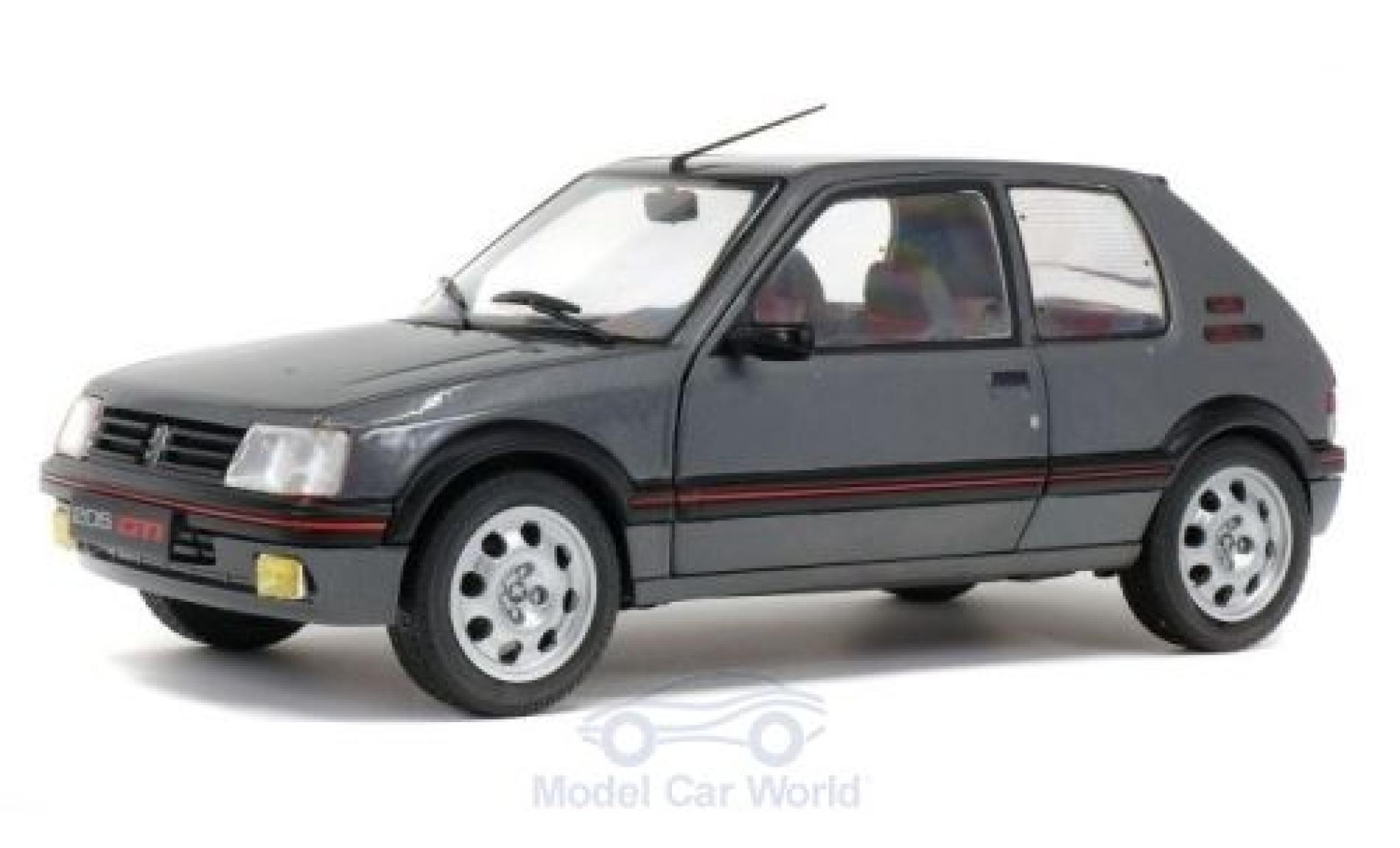 Peugeot 205 1/18 Solido 1.9 GTi metallic grijs 1988 modelauto