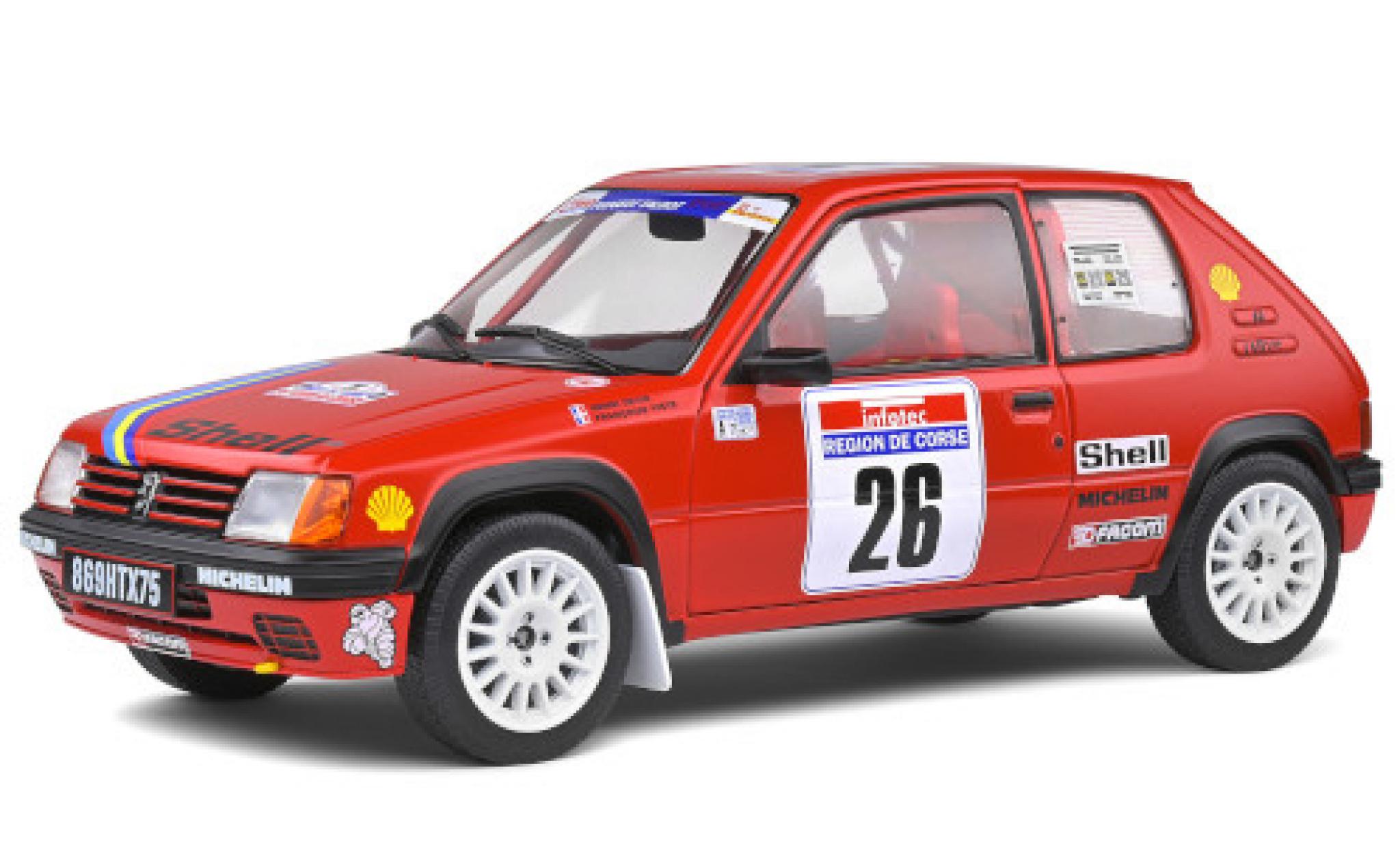 Peugeot 205 1/18 Solido Rallye PTS No.26 Talbot Sport Rallye WM Rallye Tour de Corse 1990 H.Devin/F.Viste modelauto