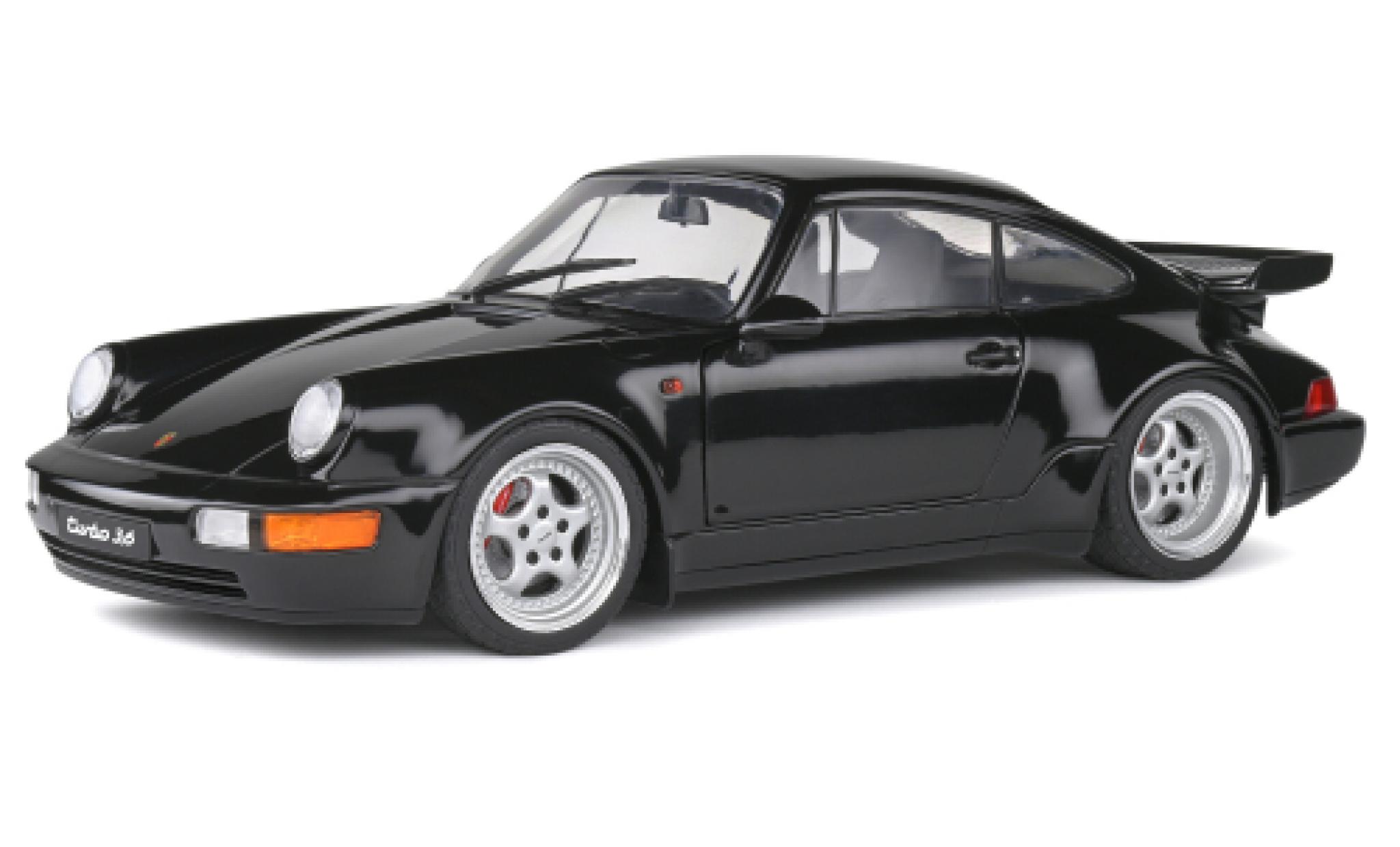 Porsche 964 Turbo 1/18 Solido 911 () Turbo 3.6 zwart 1990 modelauto