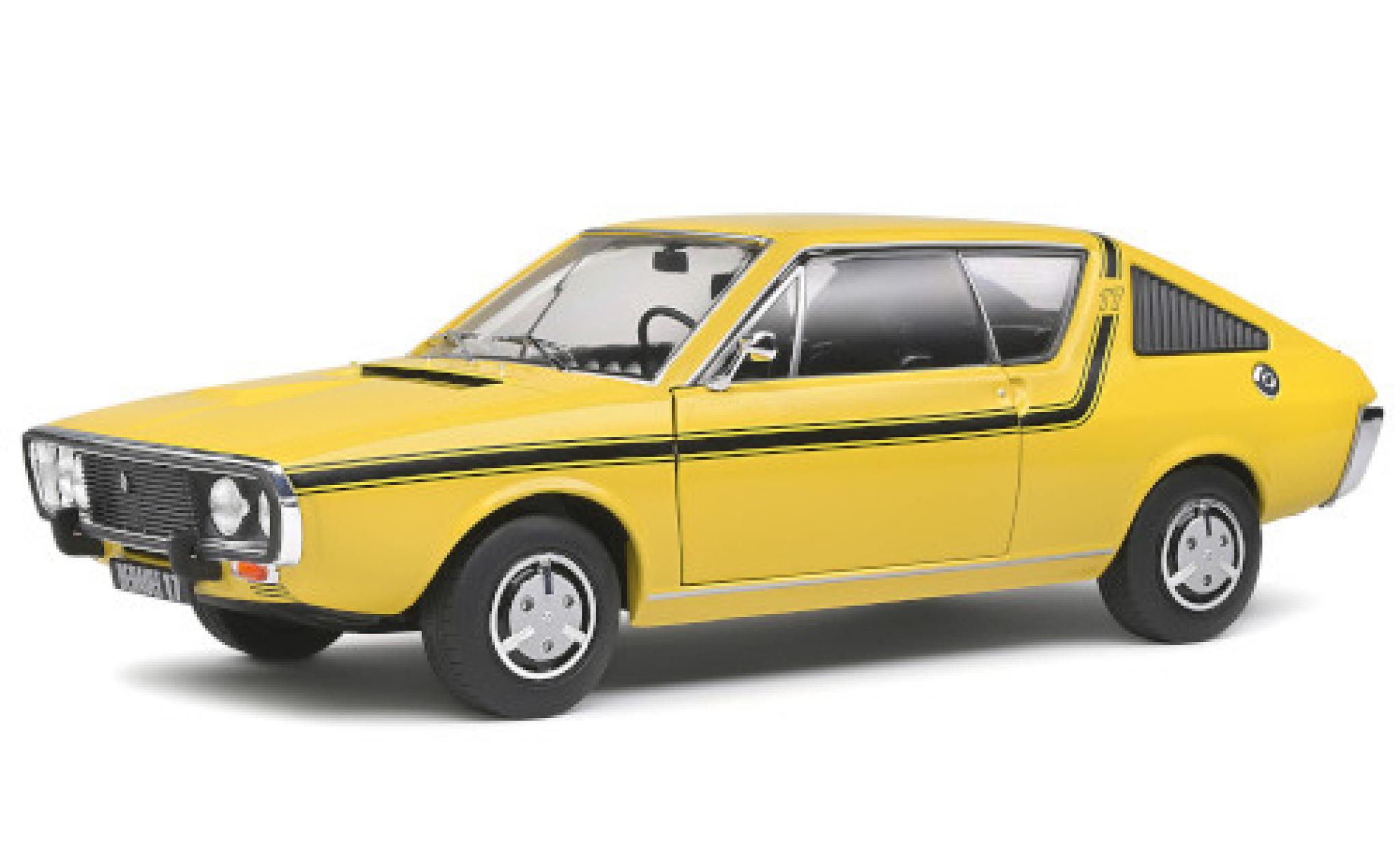 Renault 17 1/18 Solido TL geel/zwart 1976 modelauto