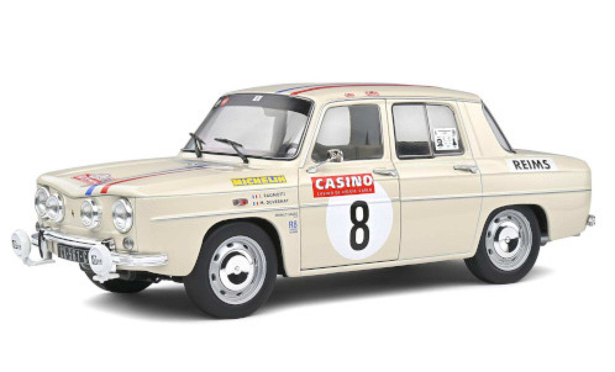 Renault 8 1/18 Solido Gordini 1300 No. Rallye Monte Carlo Historic 2014 J.Ragnotti/M.Duvernay modelauto