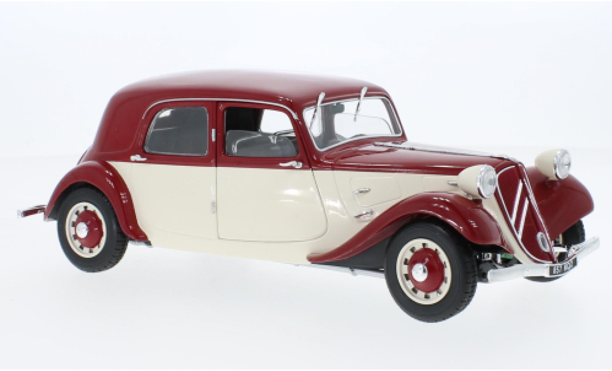 Citroen Traction 1/18 Solido 7 rood/beige 1937 modelauto