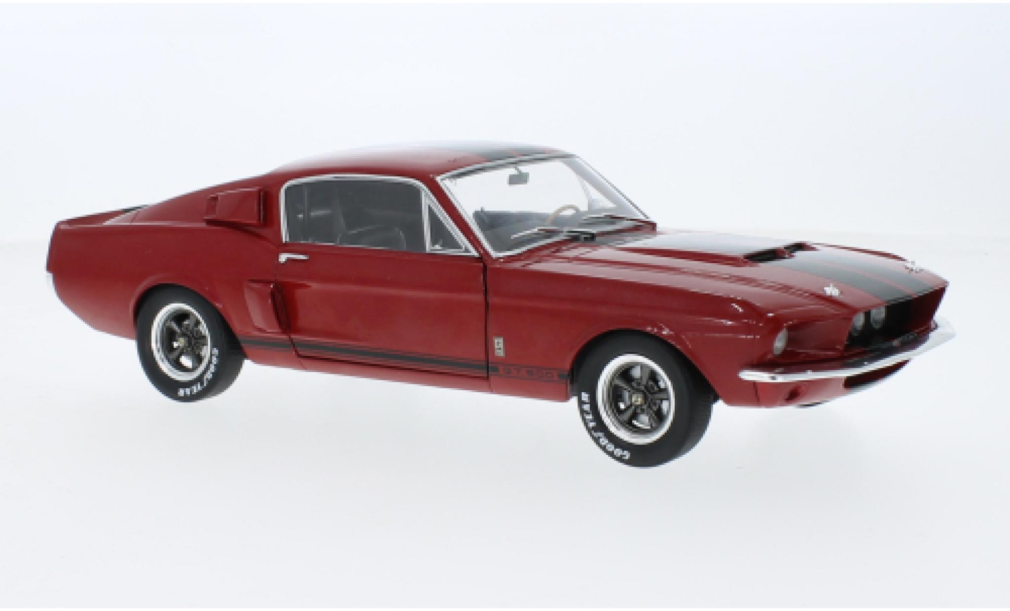 Shelby GT 500 1/18 Solido Ford Mustang metallic rood fonc&eacute;/zwart 1967 modelauto