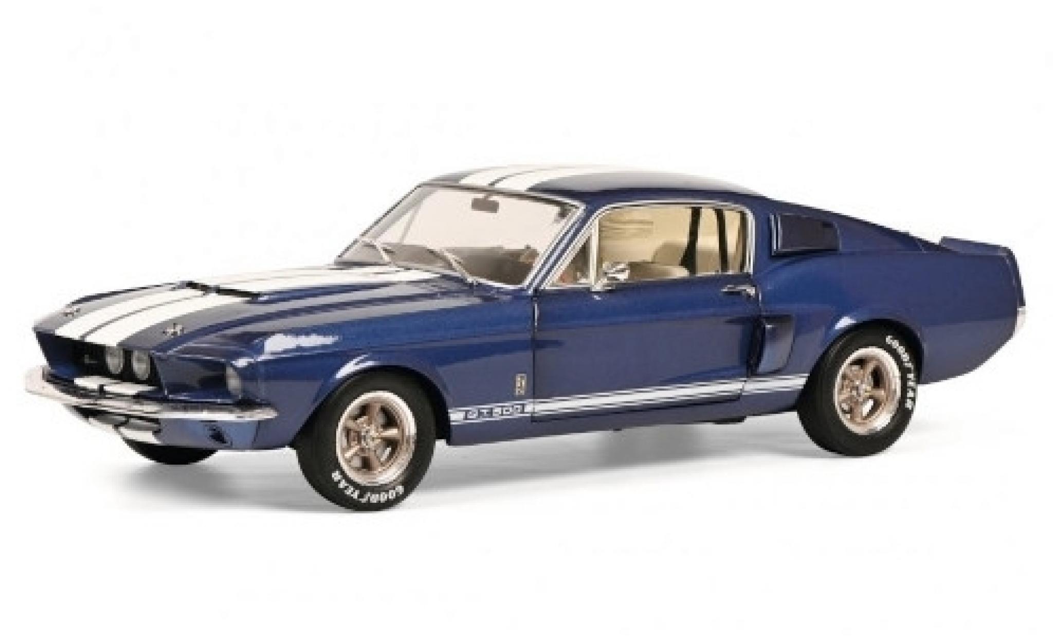 Shelby Mustang 1/18 Solido Ford GT 500 metallic blauw/wit 1967 modelauto