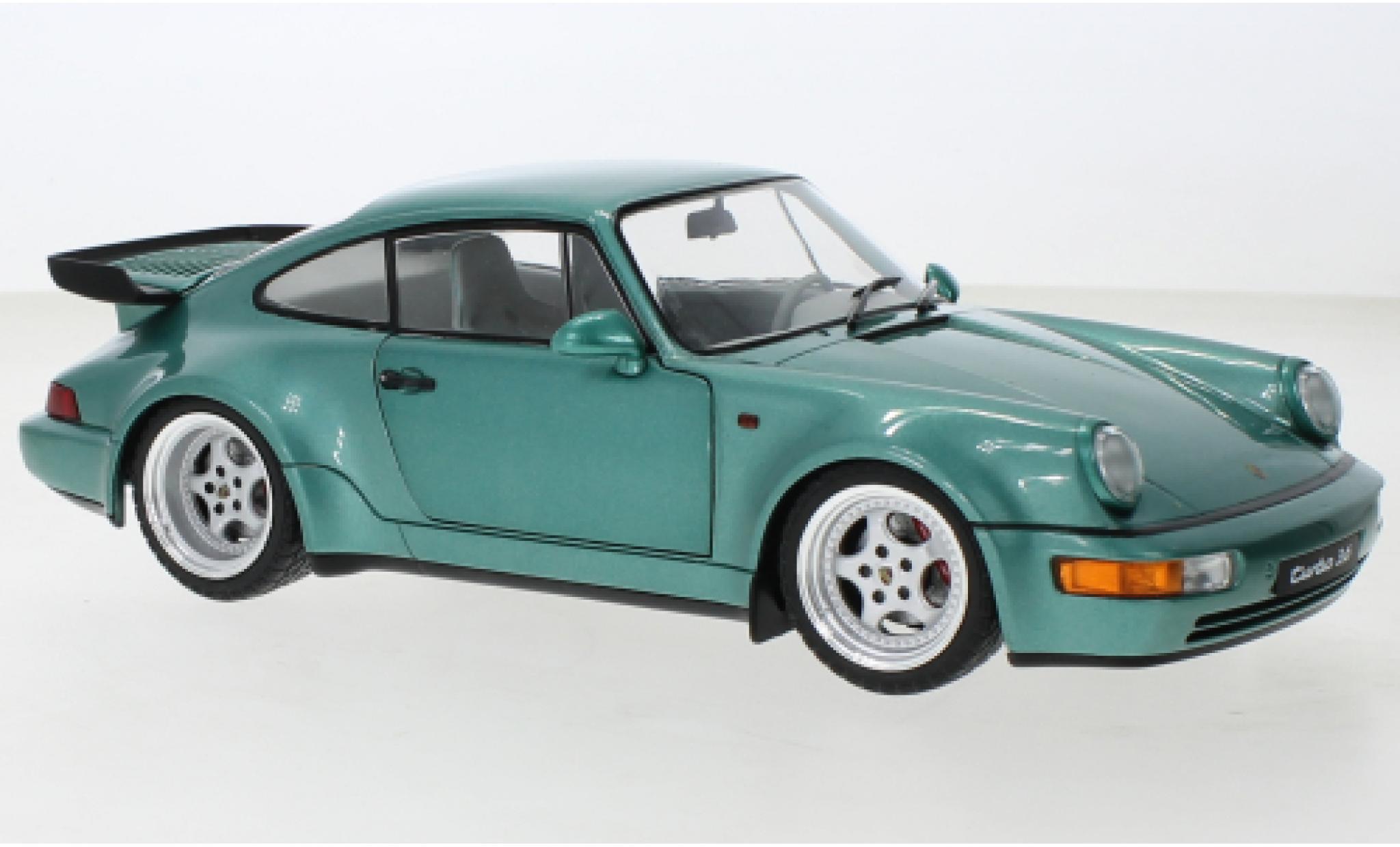 Porsche 964 Turbo 1/18 Solido 911  metallic groen 1991 modelauto