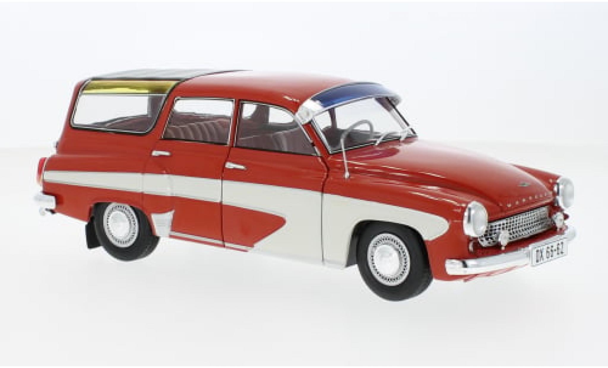 Wartburg 312 1/18 Solido Camping rood/wit 1965 1:18 modelauto