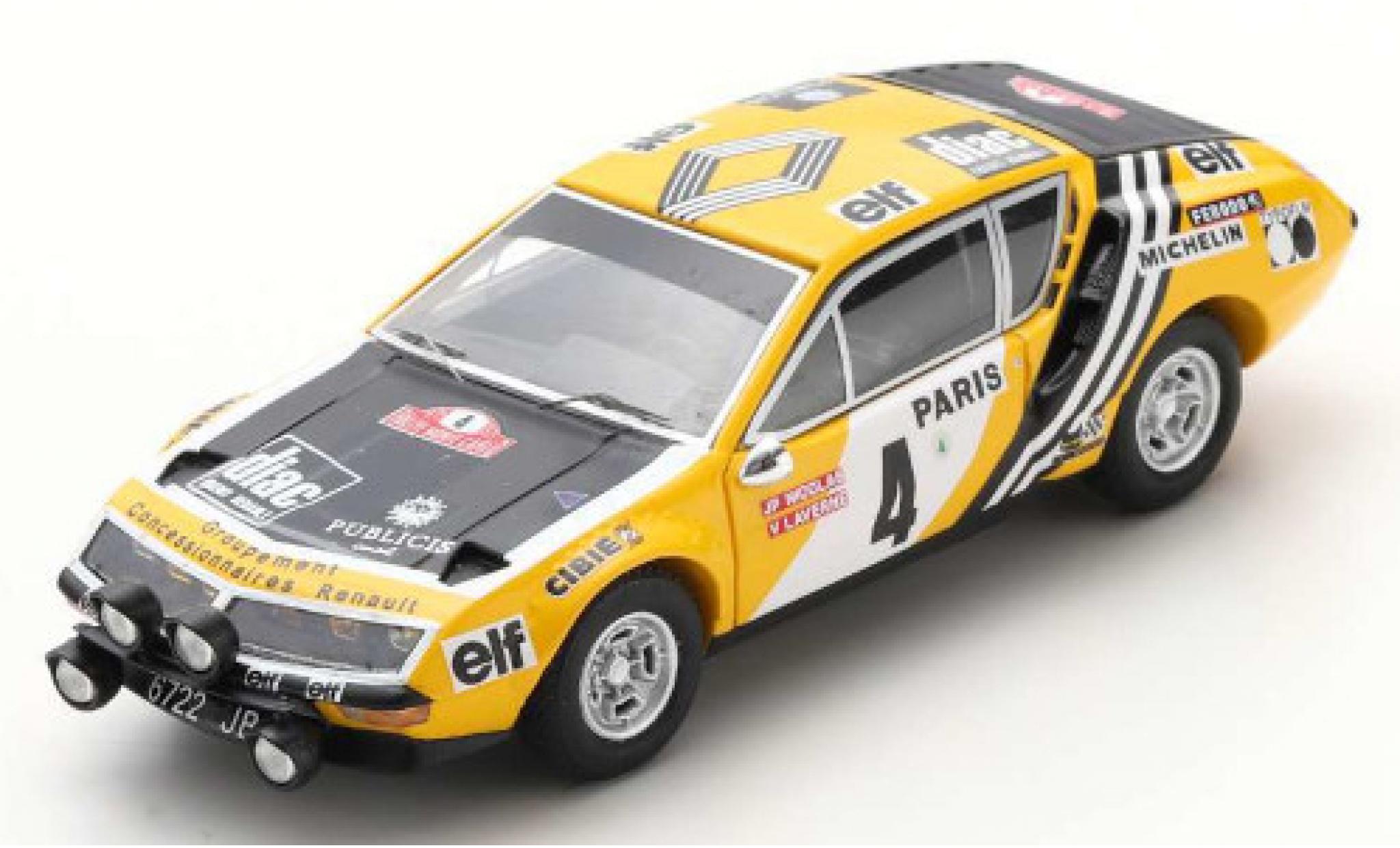 Alpine A310 1/43 Spark No.4 Rallye WM Rally Monte Carlo 1976 J-P.Nicolas/V.Laverne modelauto