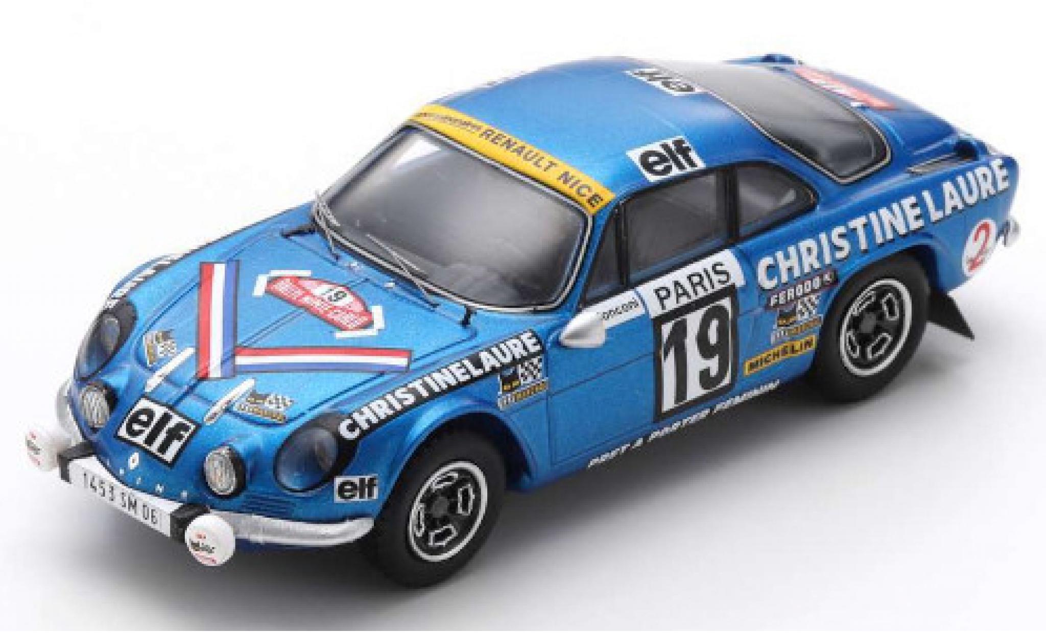 Alpine A110 1/43 Spark Renault 1600 SC No.19 Christine Laure Coupes des Dames Rally Monte Carlo 1976 M.Mouton/F.Conconi modelauto