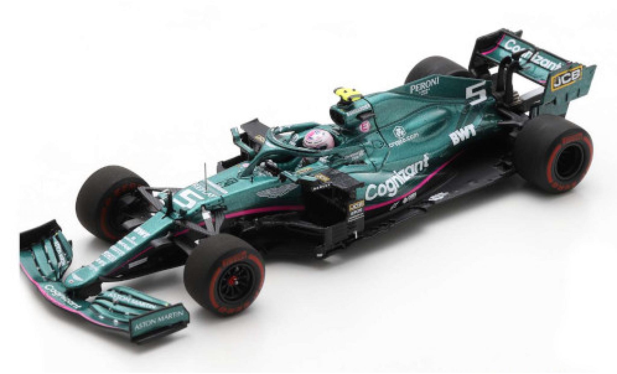 Aston Martin AMR2 1/43 Spark 1 No.5 Cognizant F1 Team Cognizant Formel 1 GP Azerbaijan 2021 mit Pit Board S.Vettel modelauto