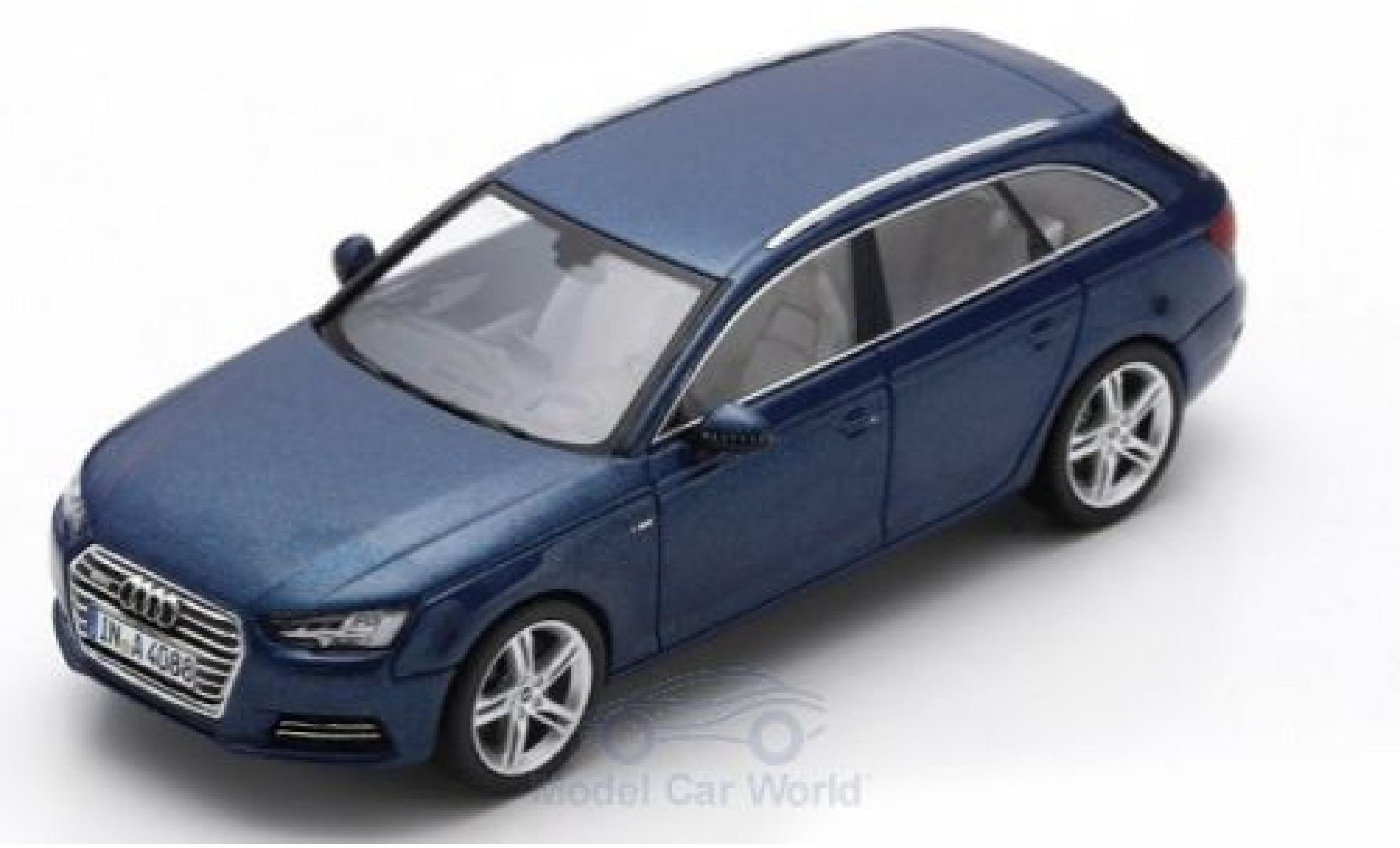 Audi A4 1/43 Spark Avant metallic blauw 2016 modelauto