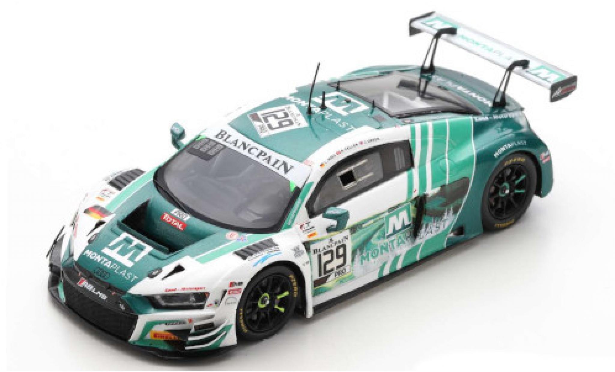 Audi R8 1/43 Spark LMS GT3 No.129 Montaplast by Land-Motorsport 24h Spa 2019 C.Mies/R.Feller/J.Green modelauto