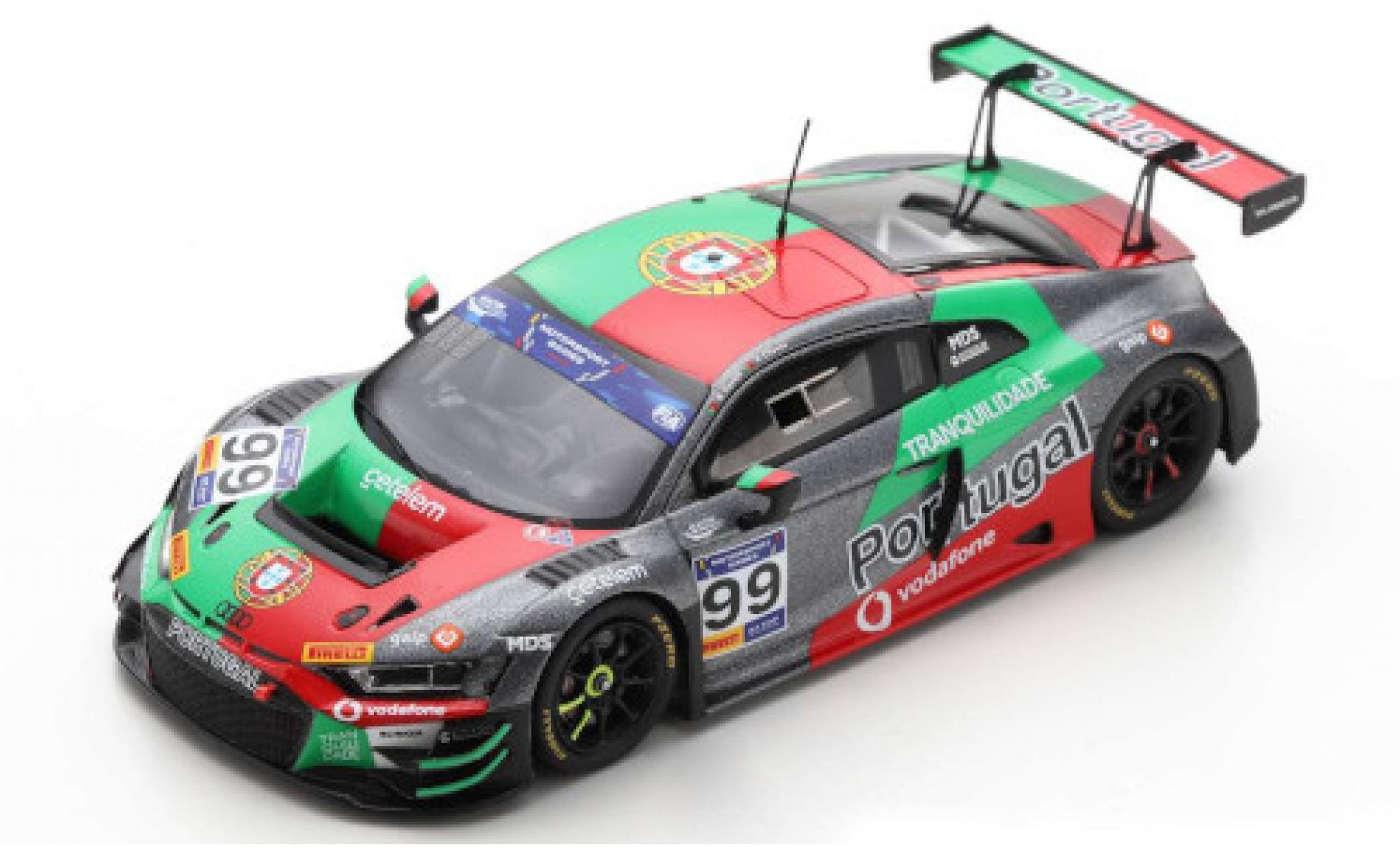 Audi R8 1/43 Spark LMS GT3 No.99 Team Portugal FIA Motorsport Games GT Cup Vallelunga 2019 M.Ramos/H.Chaves modelauto