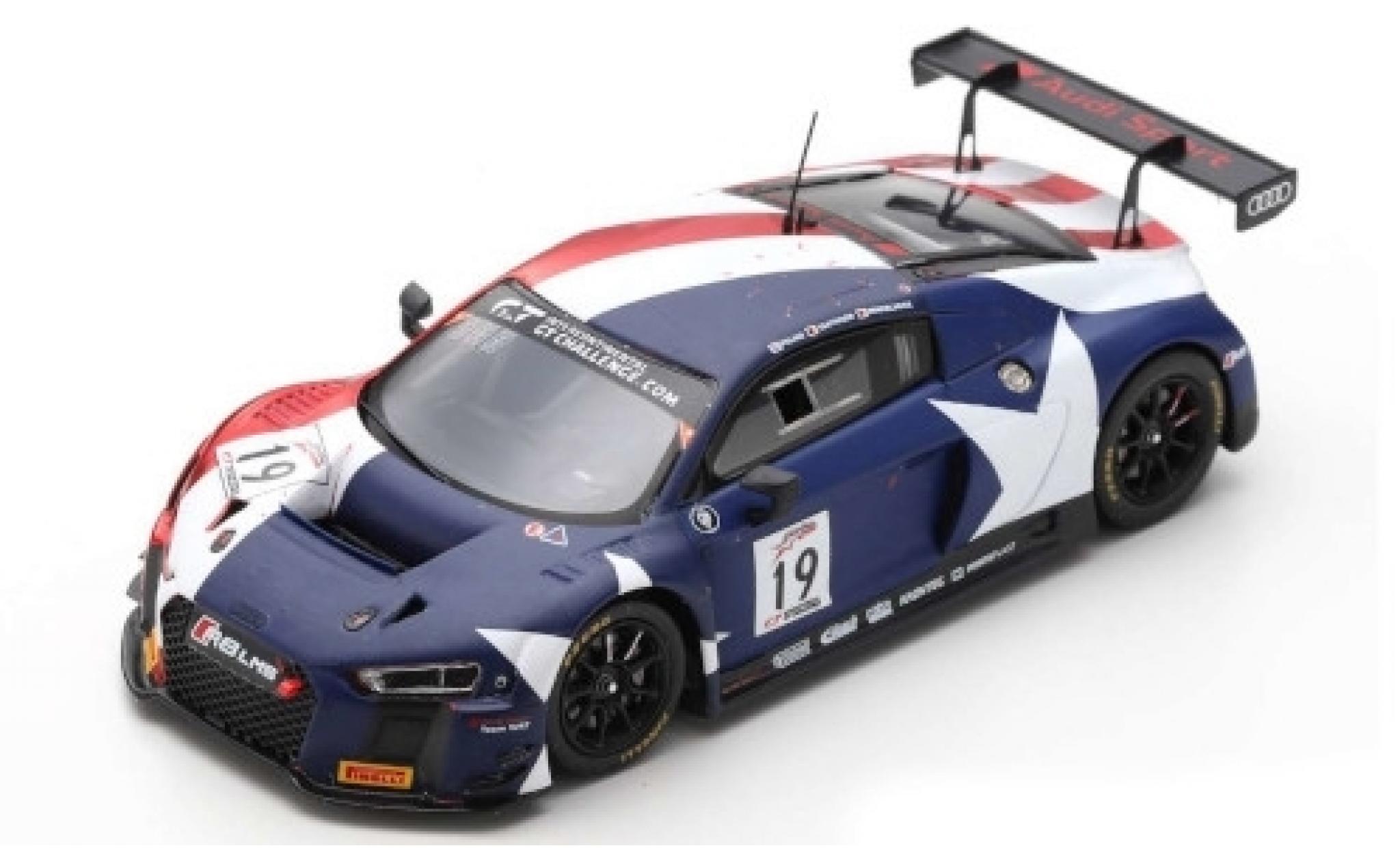 Audi R8 1/43 Spark LMS No.19 Sport Team WRT Intercontinental GT Challenge 8h Kalifornien 2018 R.Frijns/D.Vanthoor/M.Winkelhock modelauto