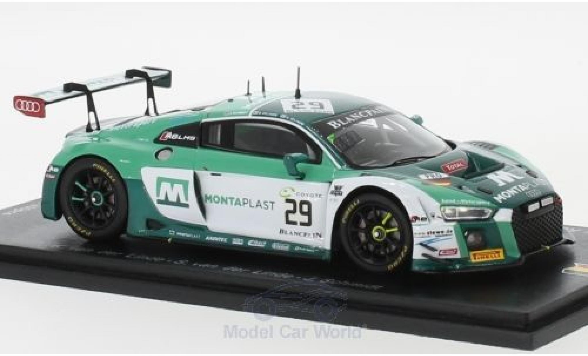 Audi R8 1/43 Spark LMS No.29 Montaplast by Land-Motorsport 24h Spa 2018 K.van der Linde/S.van der Linde/J.Schmidt modelauto