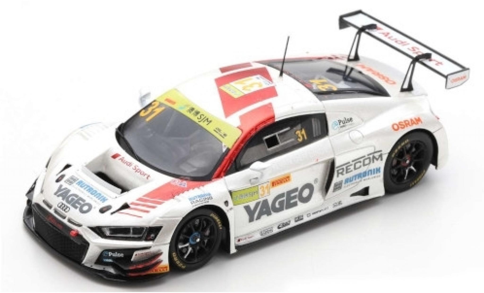 Audi R8 1/43 Spark LMS No.31 Sport Team Rutronik Yageo Fia GT World Cup Macau 2019 K.van le Linde modelauto