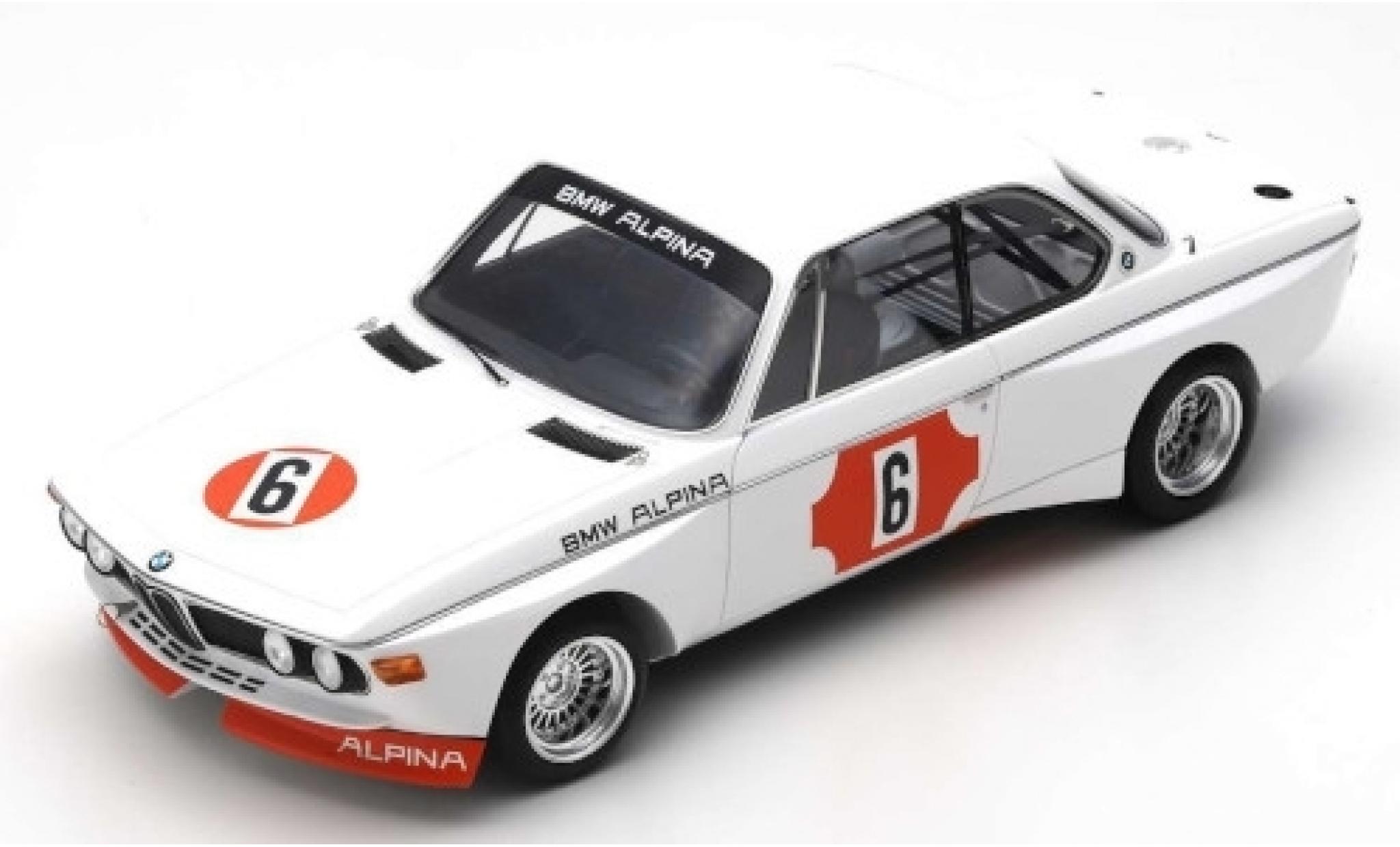 Bmw 3.0 1/18 Spark CSL (E9) No.6 Alpina 4h Monza 1973 N.Lauda/B.Muir modelauto