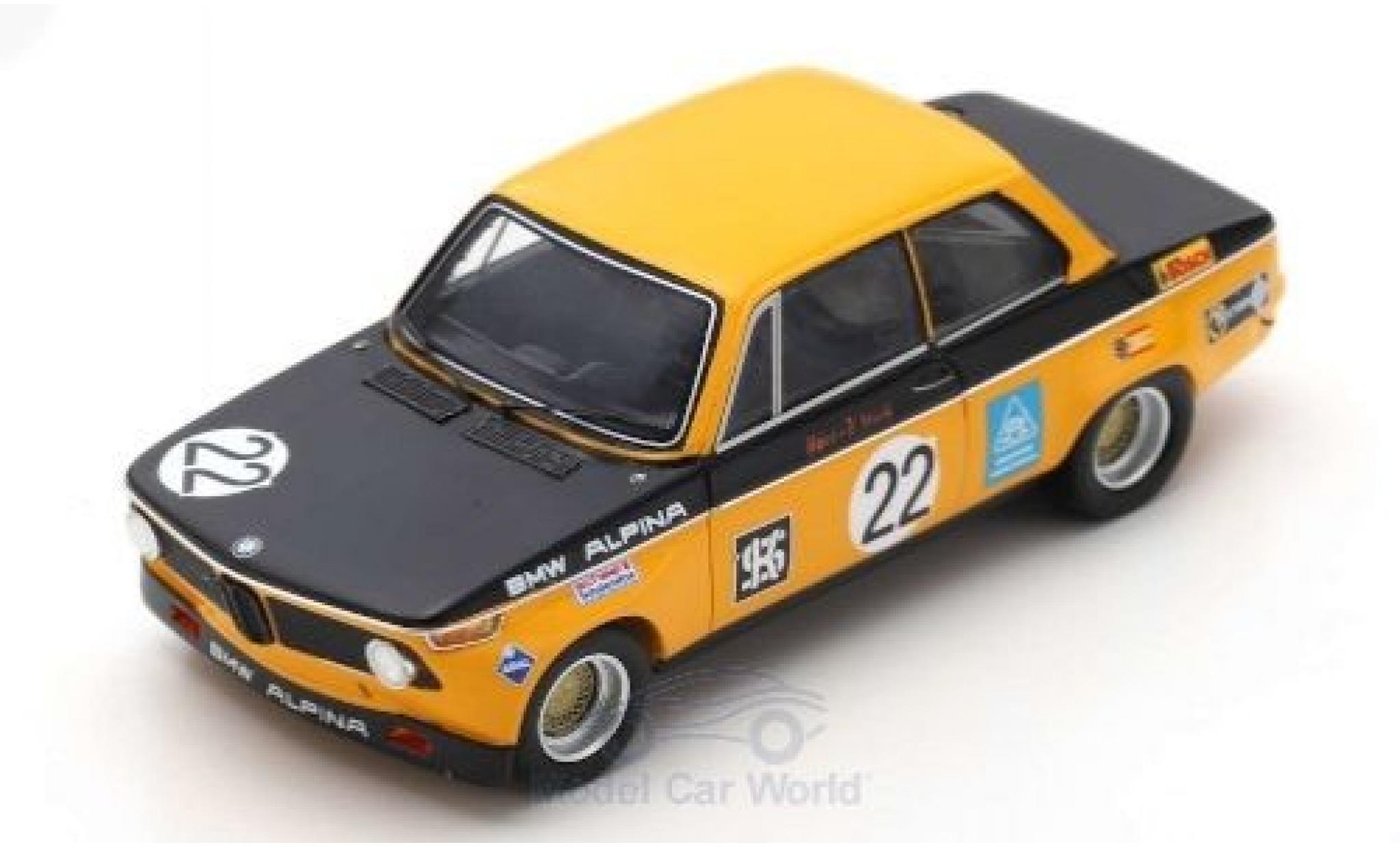 Bmw Alpina 1/43 Spark 2002 No.22 Tourenwagen EM GP Brno 1971 H-J.Stuck modelauto