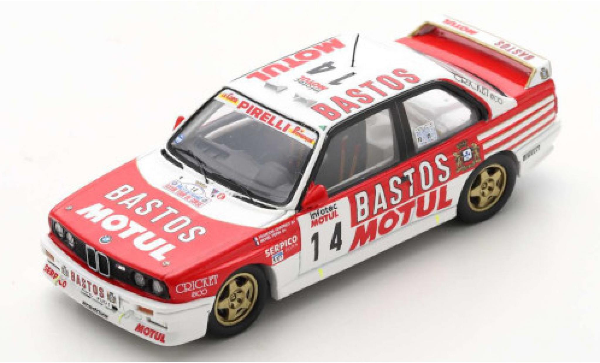 Bmw M3 1/43 Spark (E30) No.14 Bastos Rallye WM Tour de Corse 1989 F.Chatriot/M.Perin modelauto