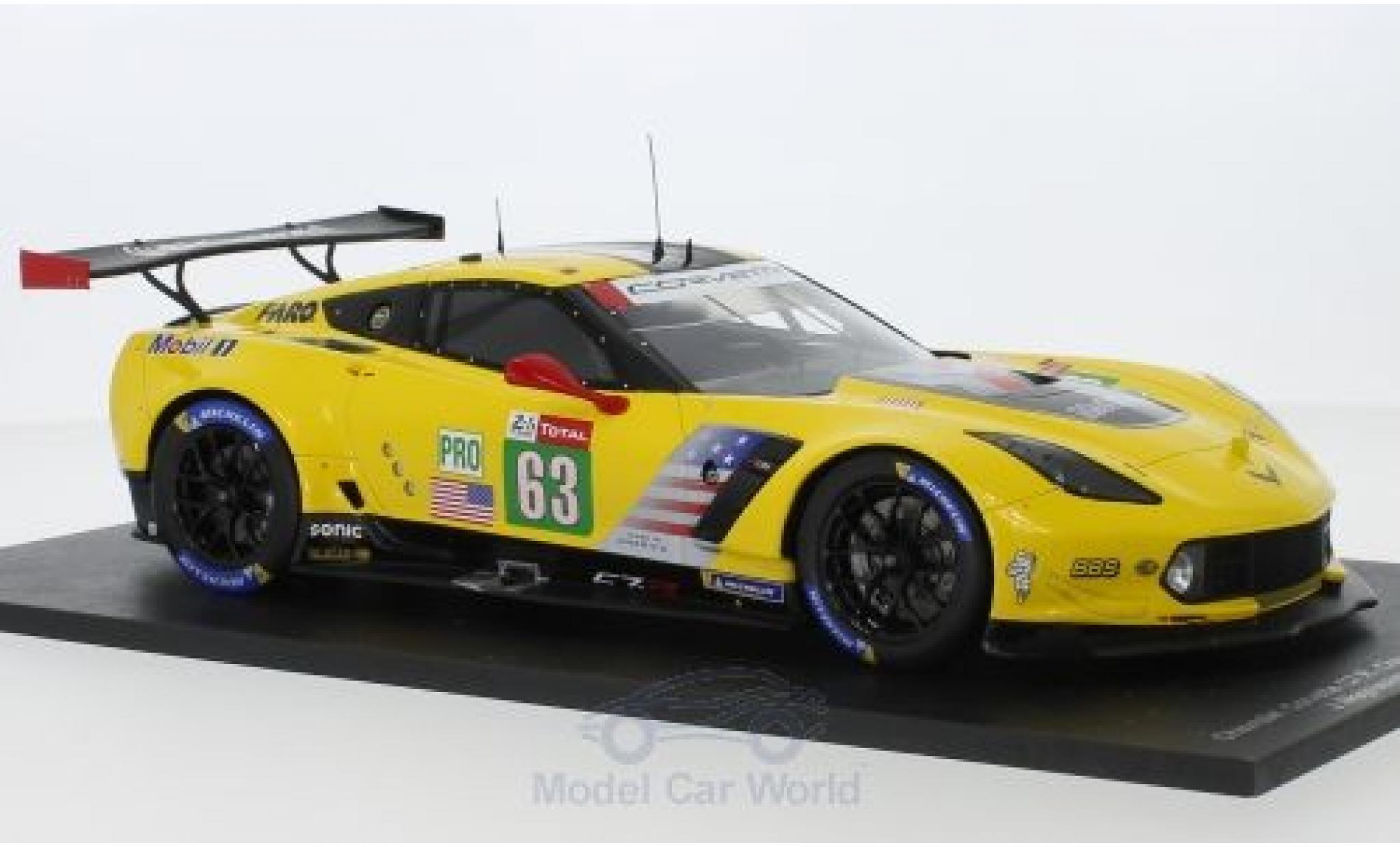 Chevrolet Corvette C7 1/43 Spark C7.R No.63 Racing 24h Le Mans 2018 J.Magnussen/A.Garcia/M.Rockenfeller modelauto