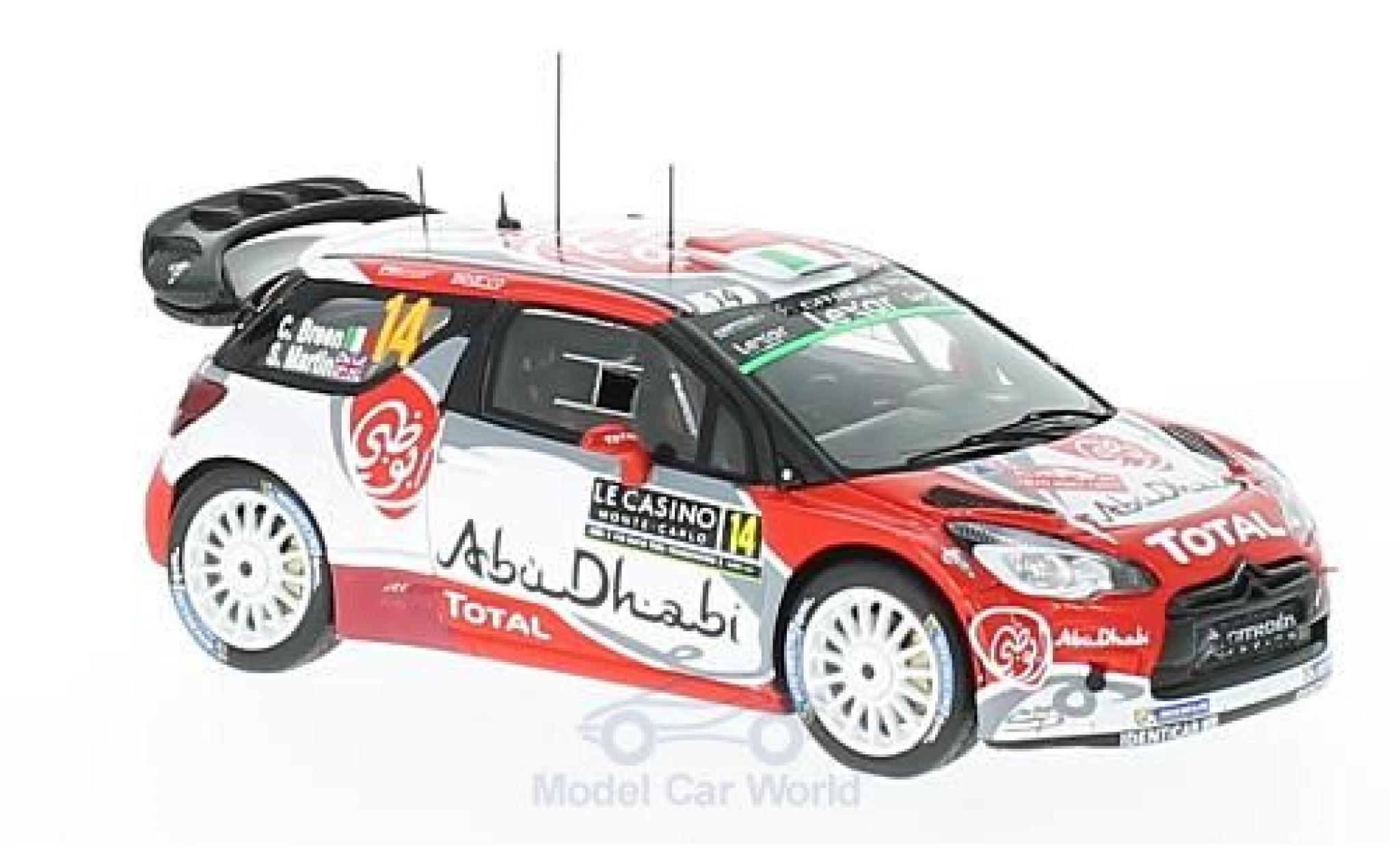DS Automobiles DS3 1/43 Spark Citroen WRC No.14 Citroen Total Abu Dhabi WRT WRC Rallye Monte Carlo 2017 C.Breen/S.Martin modelauto