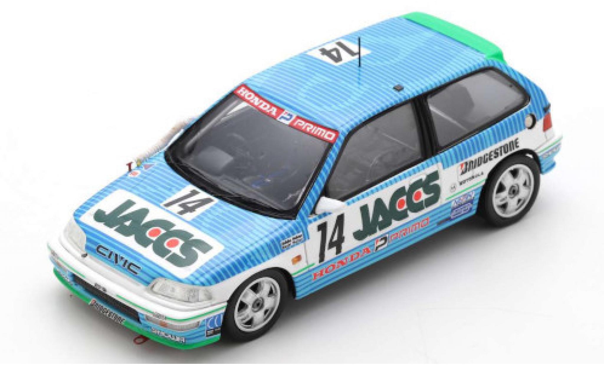 Honda Civic 1/43 Spark (EF9) RHD No.14 JACCS JTC Sendai Hi-Land 1991 A.Nakaya/N.Hattori modelauto