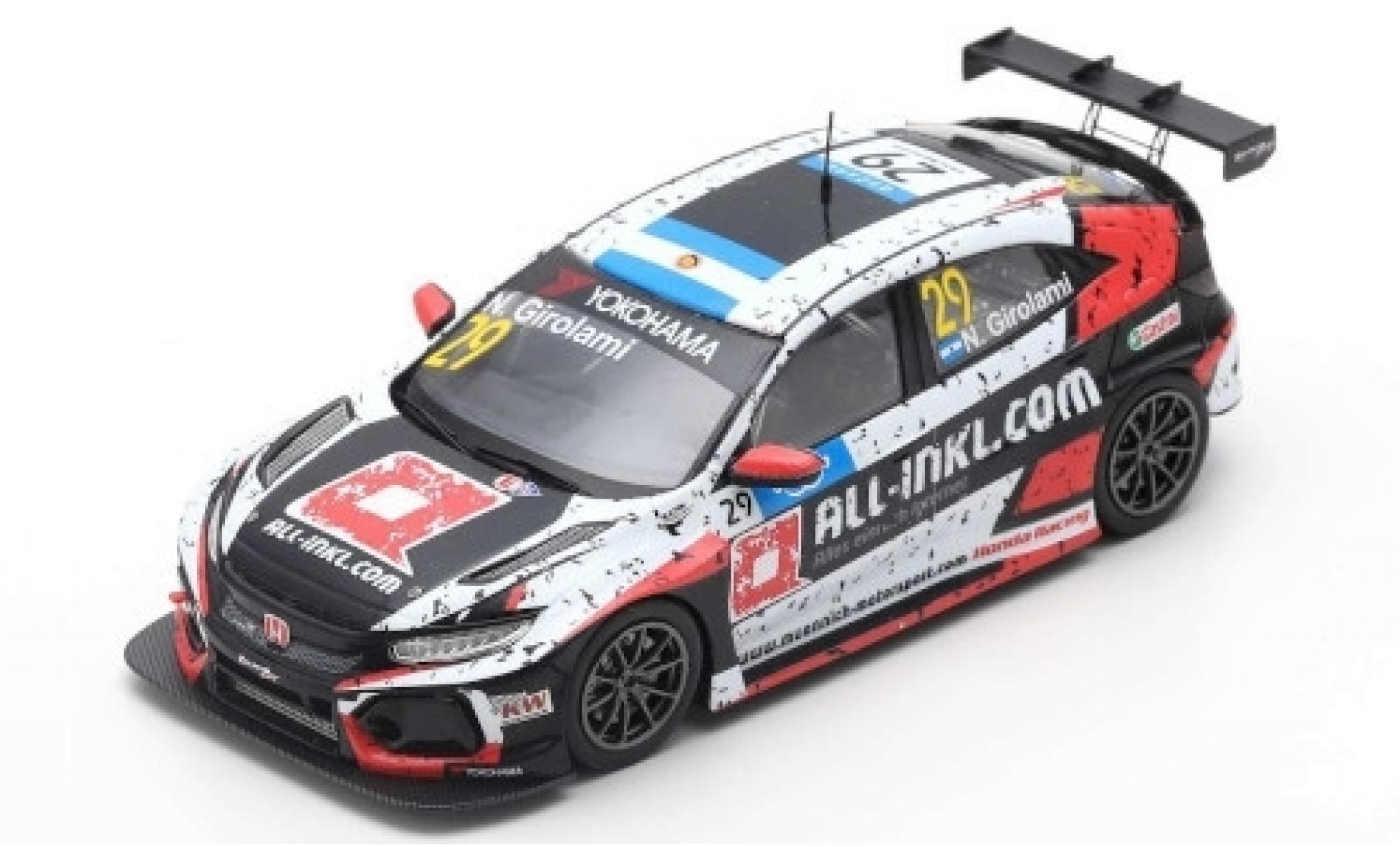 Honda Civic 1/43 Spark Type R TCR No.29 M&uuml;nnich Motorsport ALL-INKL.-COM WTCR Hungaroring 2019 N.Girolami modelauto