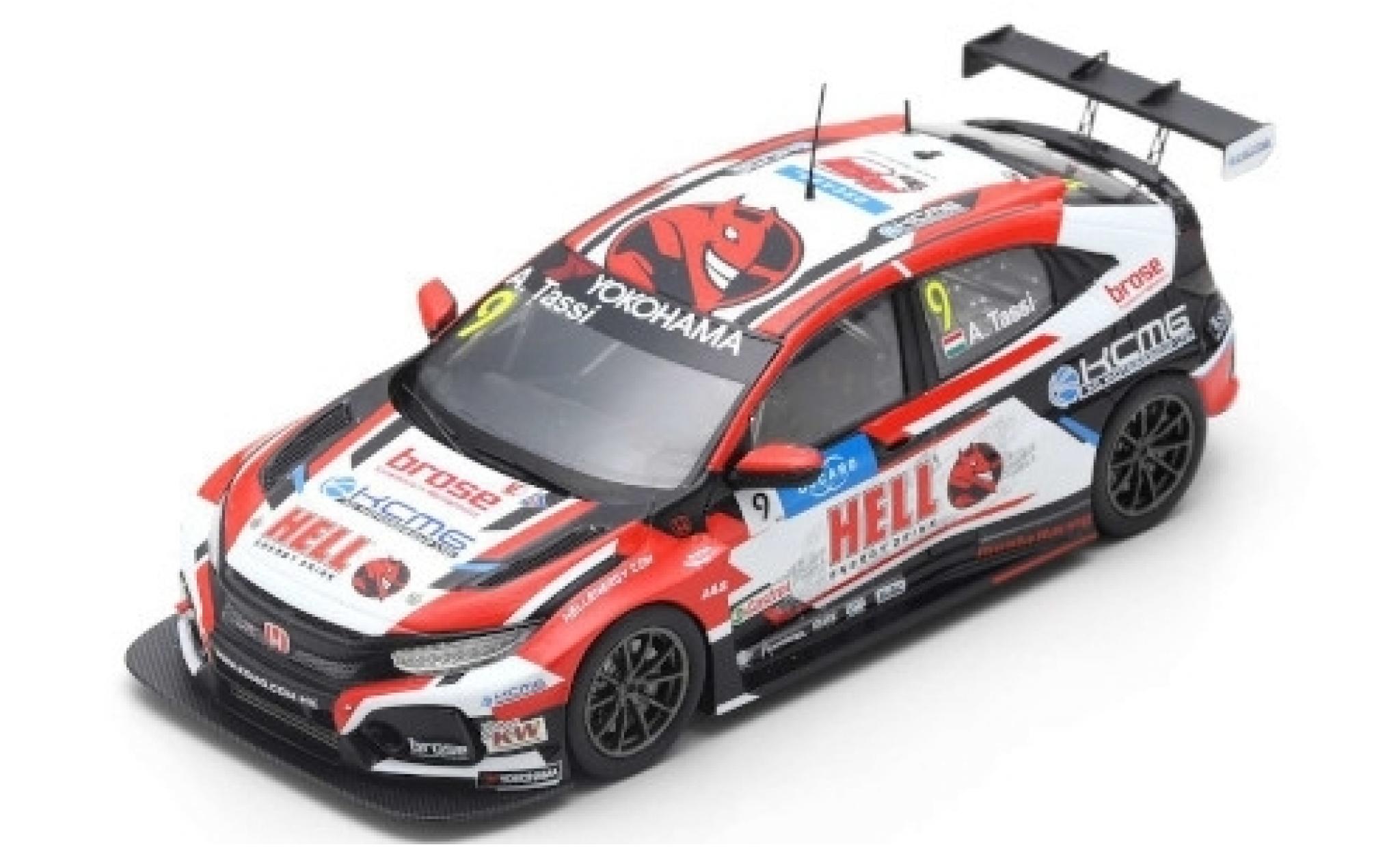 Honda Civic 1/43 Spark Type R TCR No.9 KCMG Hell Energy Drink WTCR N&uuml;rburgring 2019 A.Tassi modelauto