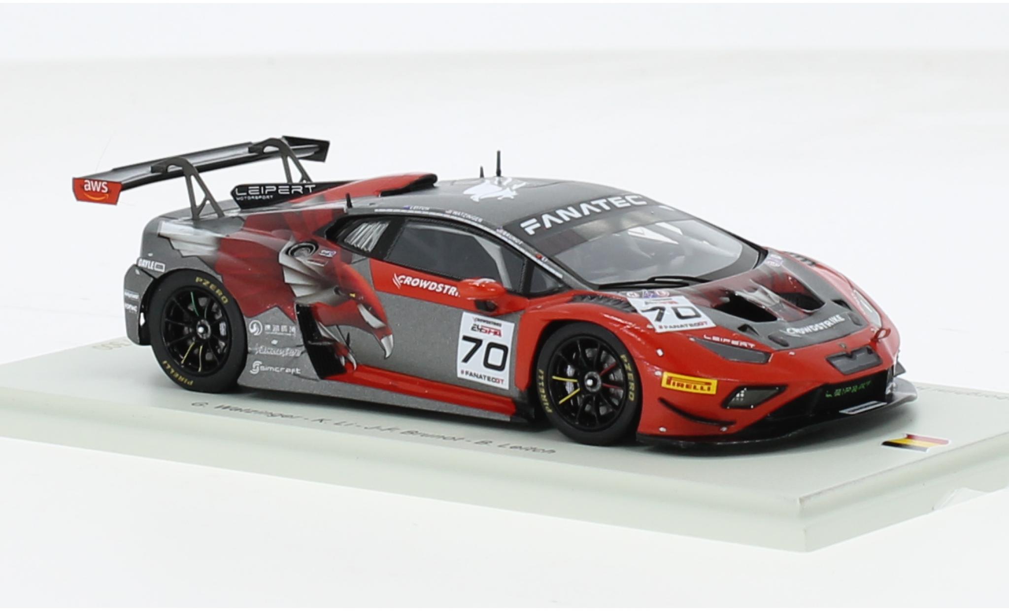 Lamborghini Huracan 1/43 Spark GT3 EVO 2 No.70 CrowdStrike Racing by Leipert Motorsport 24h Spa 2023 1:43 modelauto