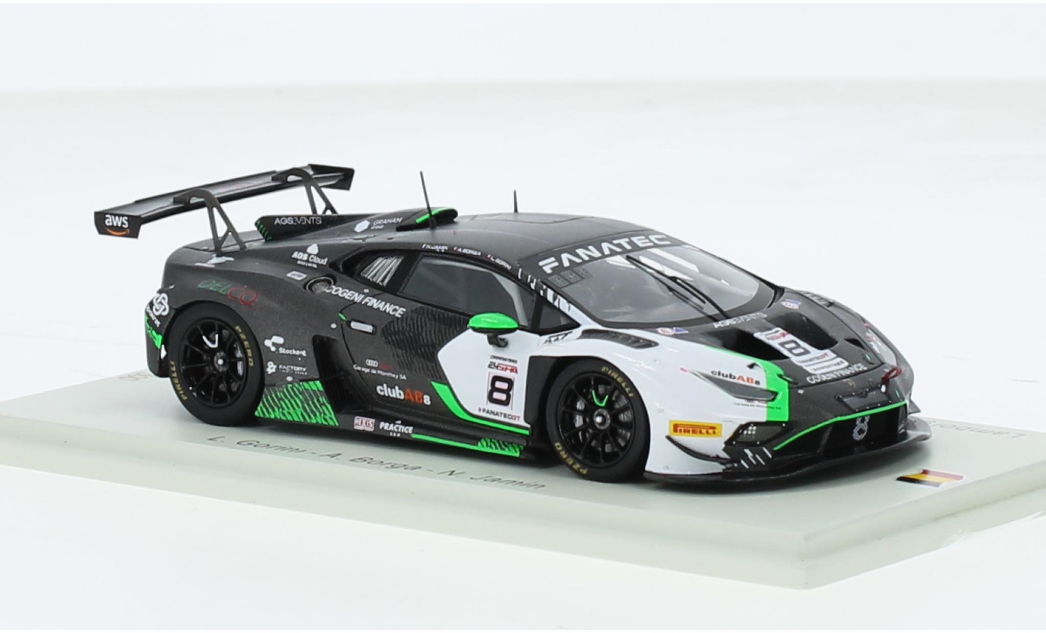 Lamborghini Huracan 1/43 Spark GT3 EVO 2 No.8 AGS Events 24h Spa 2023 1:43 modelauto