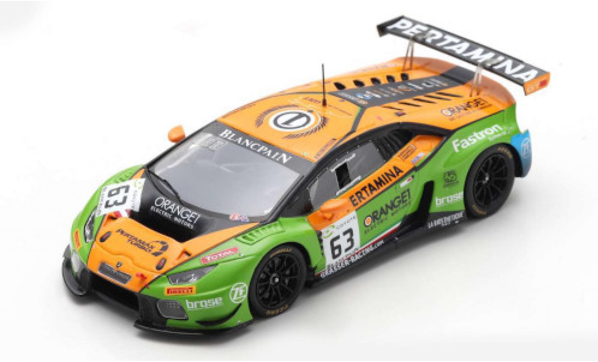 Lamborghini Huracan 1/43 Spark GT3 No.63 GRT Grasser Racing Team 24h Spa 2018 A.Caldarelli/C.Engelhart/M.Bortolotti modelauto