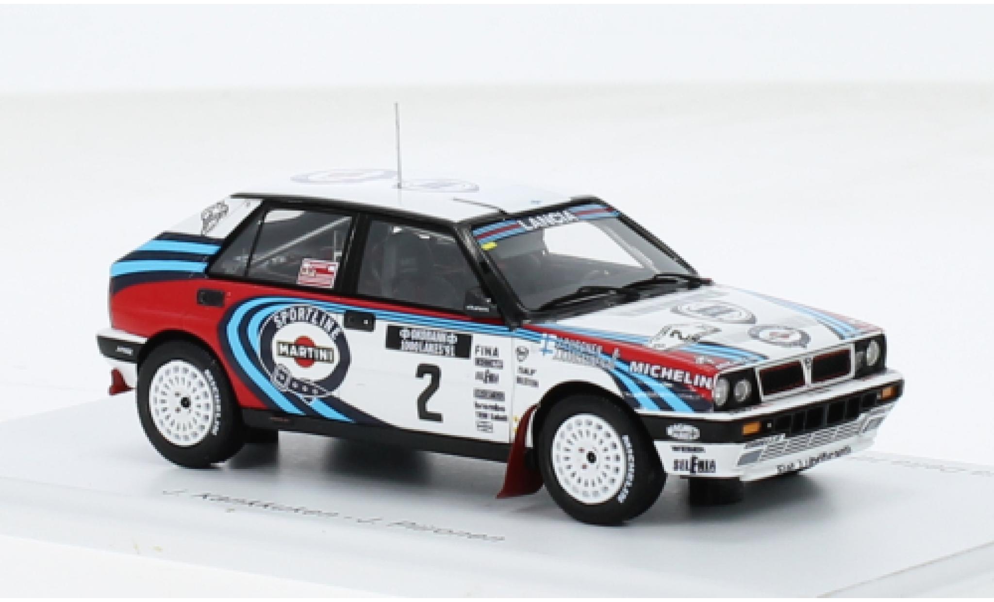 Lancia Delta 1/43 Spark HF Integrale 16V No.2 Martini Rallye WM 1000 Lakes Rallye 1991 1:43 modelauto