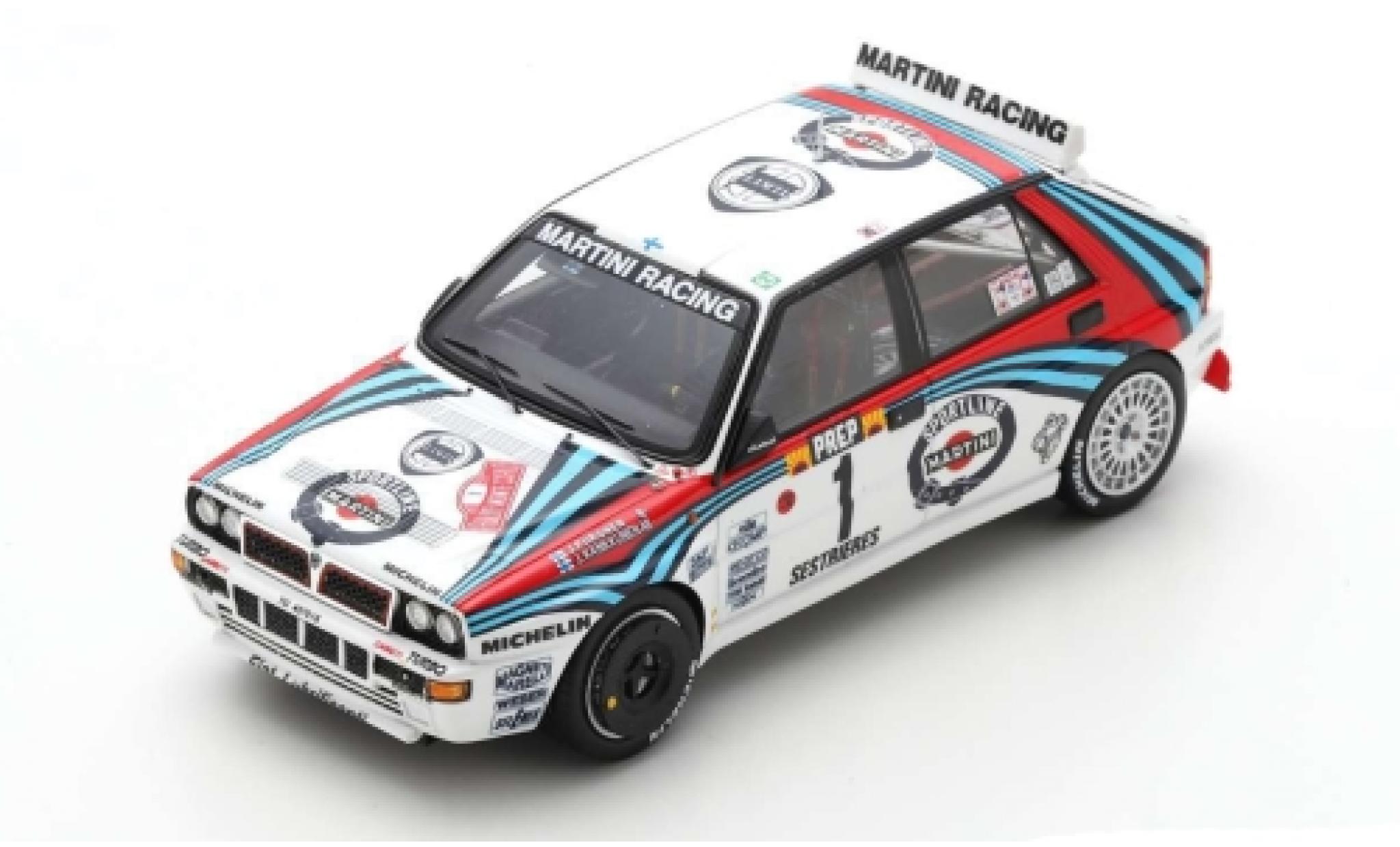 Lancia Delta 1/43 Spark HF Integrale No.1 Martini Racing Martini Racing Rallye-Cross Rally Monte Carlo 1992 J.Kankkunen/J.Piironen modelauto