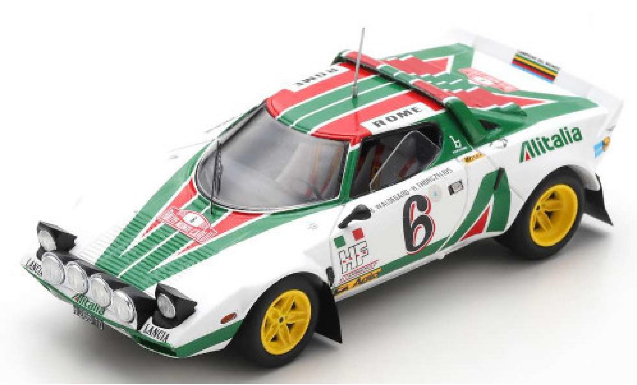 Lancia Stratos 1/43 Spark HF No.6 Alitalia Rallye WM Rallye Monte Carlo 1976 B.Waldegard/H.Thorszelius modelauto