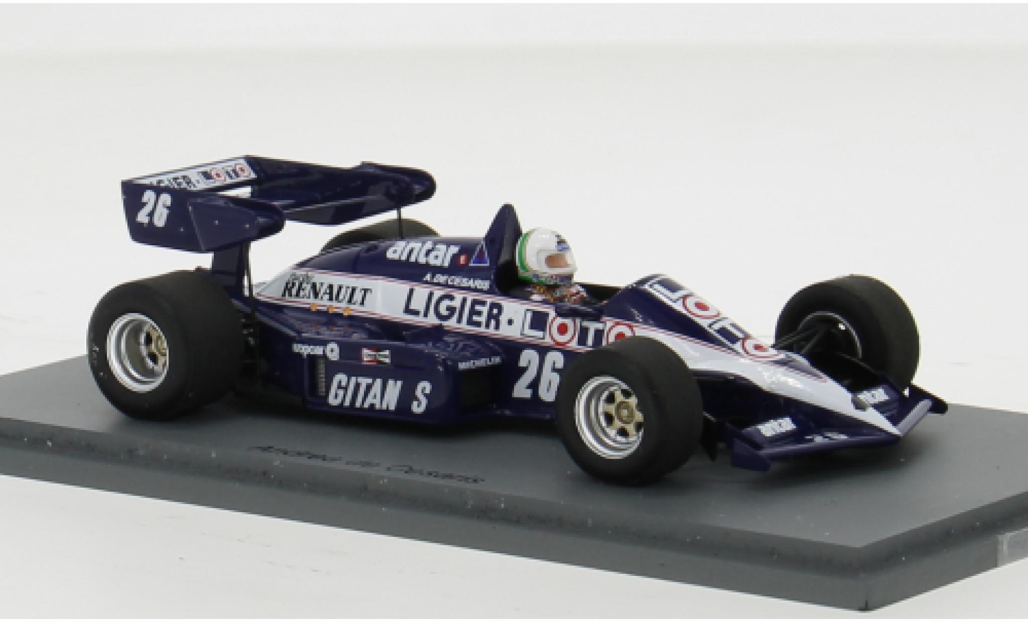 Ligier JS2 1/43 Spark 3 No.26 Formel 1 GP S&uuml;dafrika 1984 1:43 modelauto