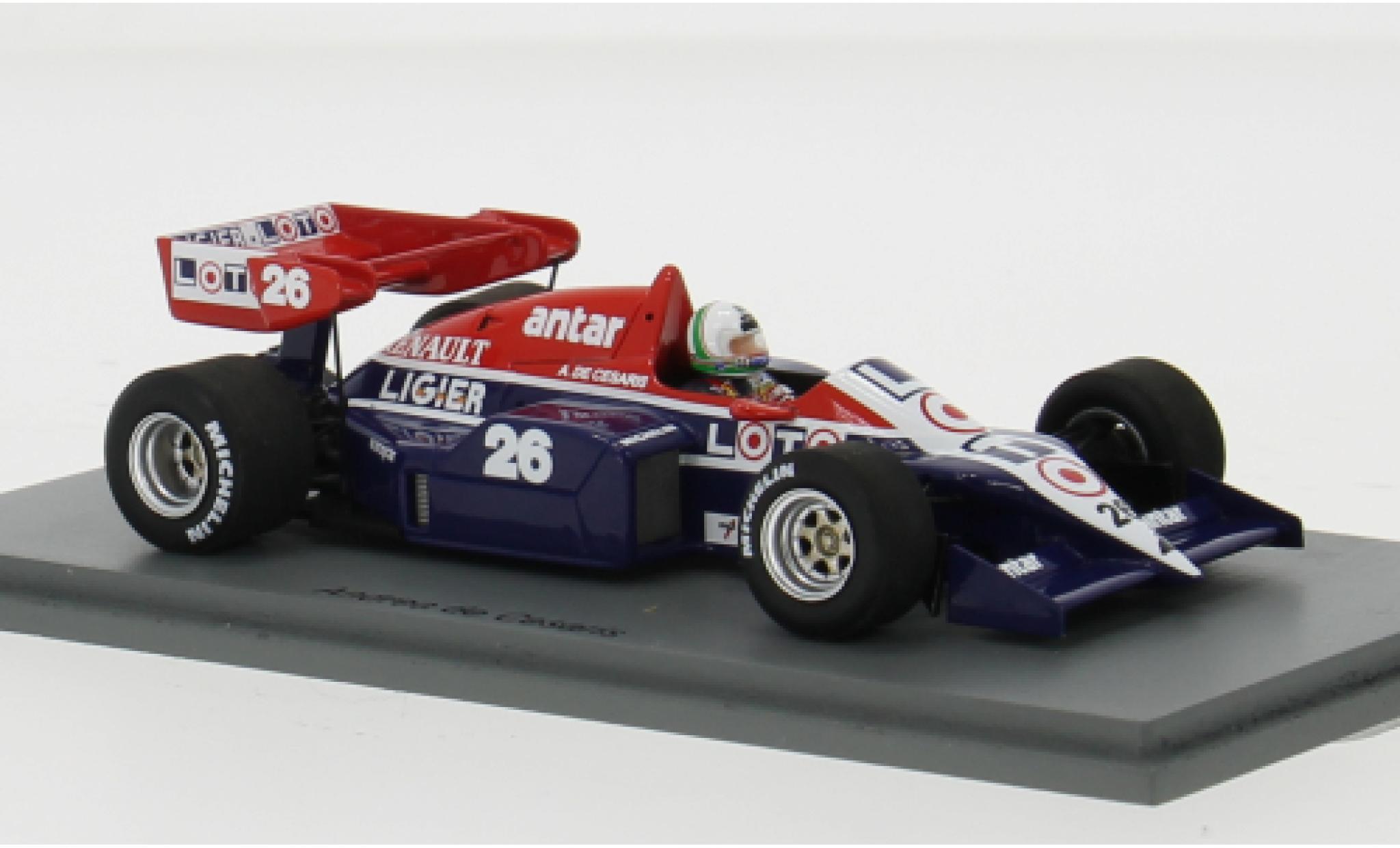 Ligier JS2 1/43 Spark 3B No.26 Formel 1 GP Europa 1984 1:43 modelauto
