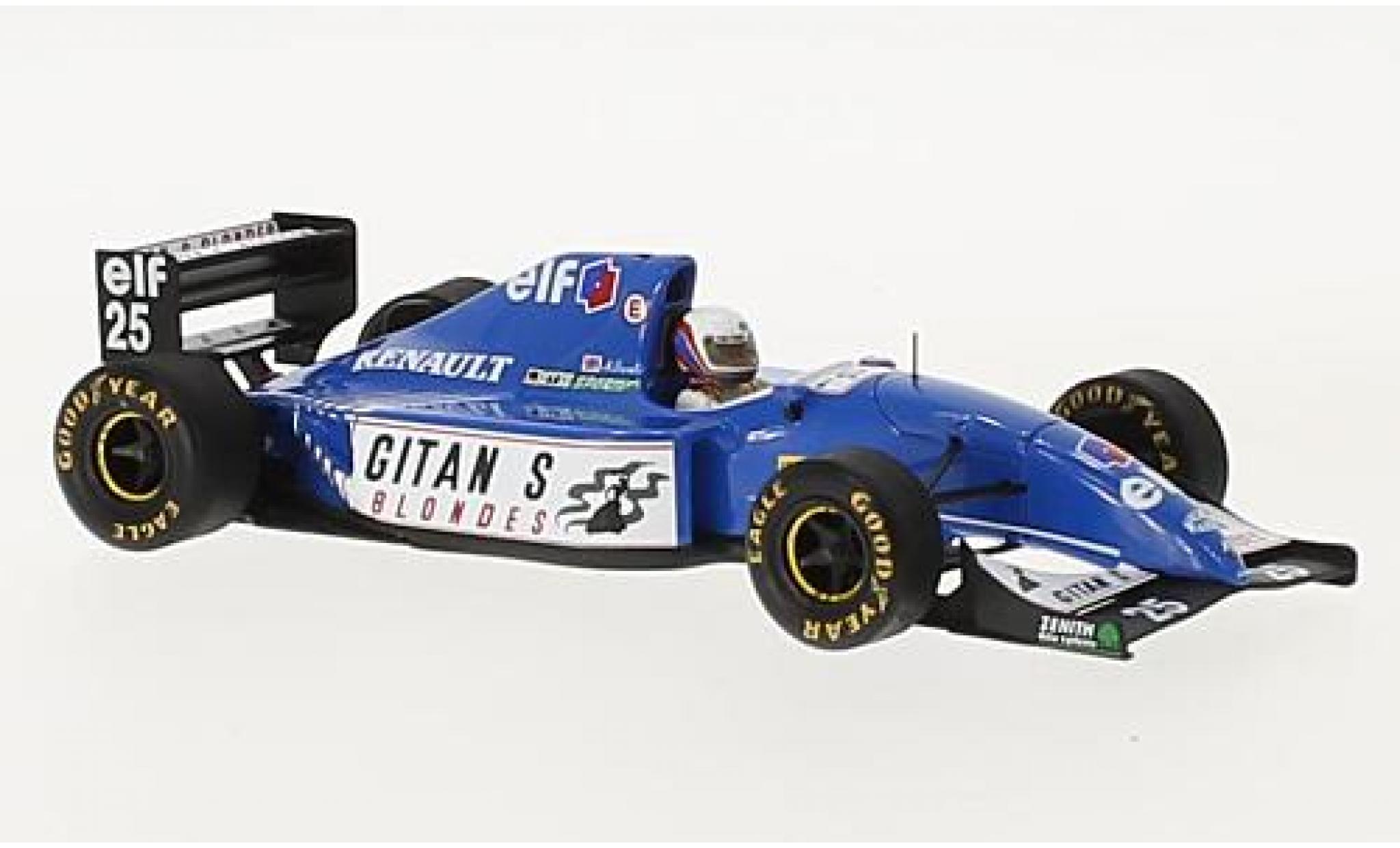 Ligier JS3 1/43 Spark 9 No.25 Gitanes Formel 1 GP South Afrika 1993 avec Decals M.Blundell modelauto