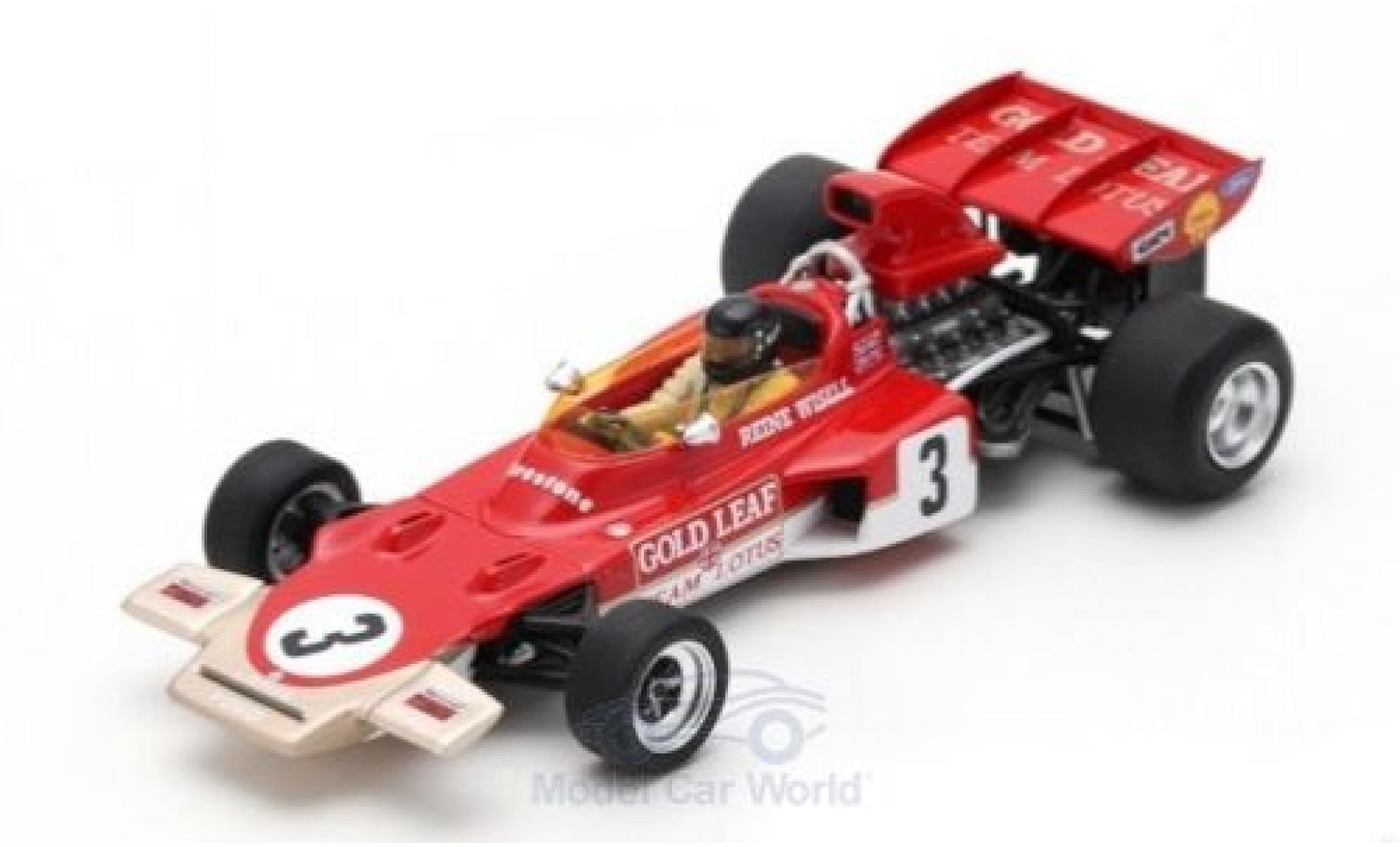 Lotus 72 1/43 Spark D No.3 Gold Leaf Formel 1 GP Kanada 1971 mit Decals R.Wisell modelauto