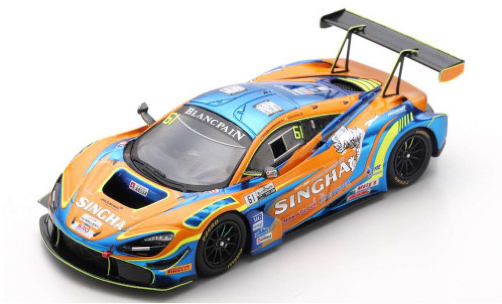 McLaren 720 1/43 Spark S GT3 No.61 ABSSA Motorsport Singha Witpain GT World Challenge Asia 2019 P.Bhirombhakdi/K.Sawa modelauto