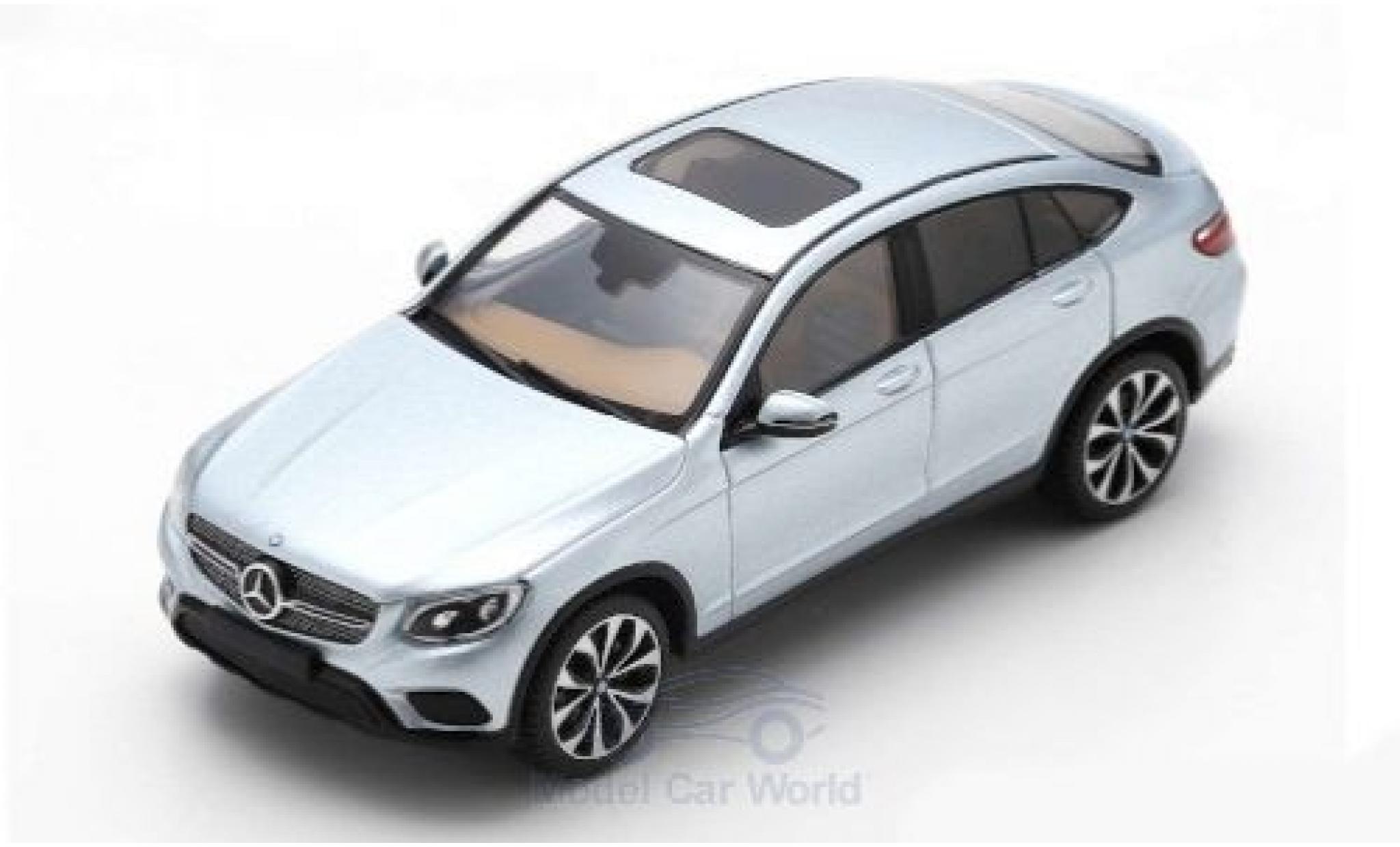 Mercedes Classe GLC 1/43 Spark GLC 300 4Matic Coupe grijs 2016 modelauto