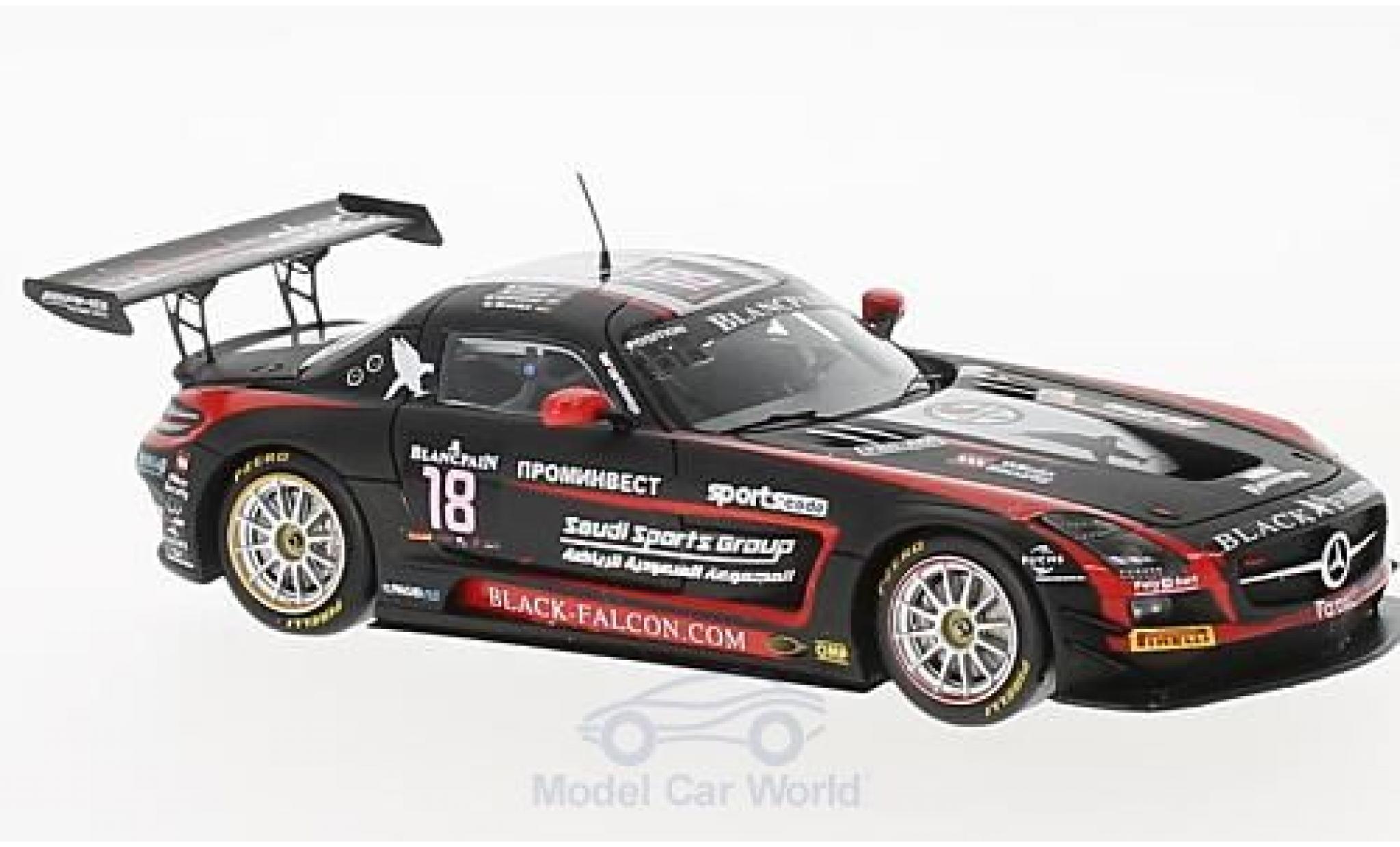 Mercedes SLS 1/43 Spark AMG GT3 No.18 Black Falcon 24h Spa 2014 R.Muscat/V.Lunkin/T.Al Faisal/C.Bracke modelauto