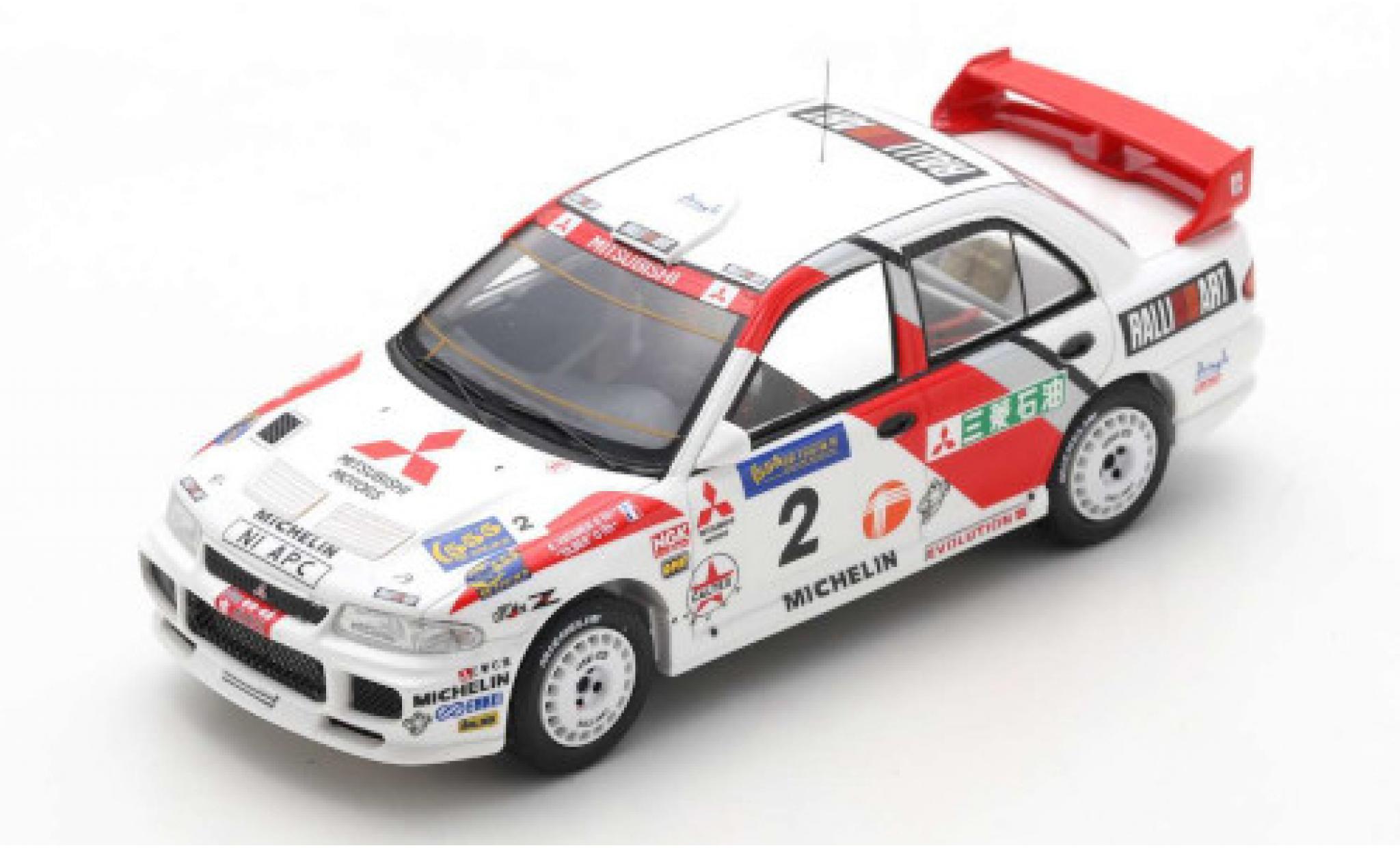 Mitsubishi Lancer 1/43 Spark Evolution III No.2 Rallye Hong Kong - Peking 1996 C.Gilbert/A.Vatanen/C.Gilbert modelauto