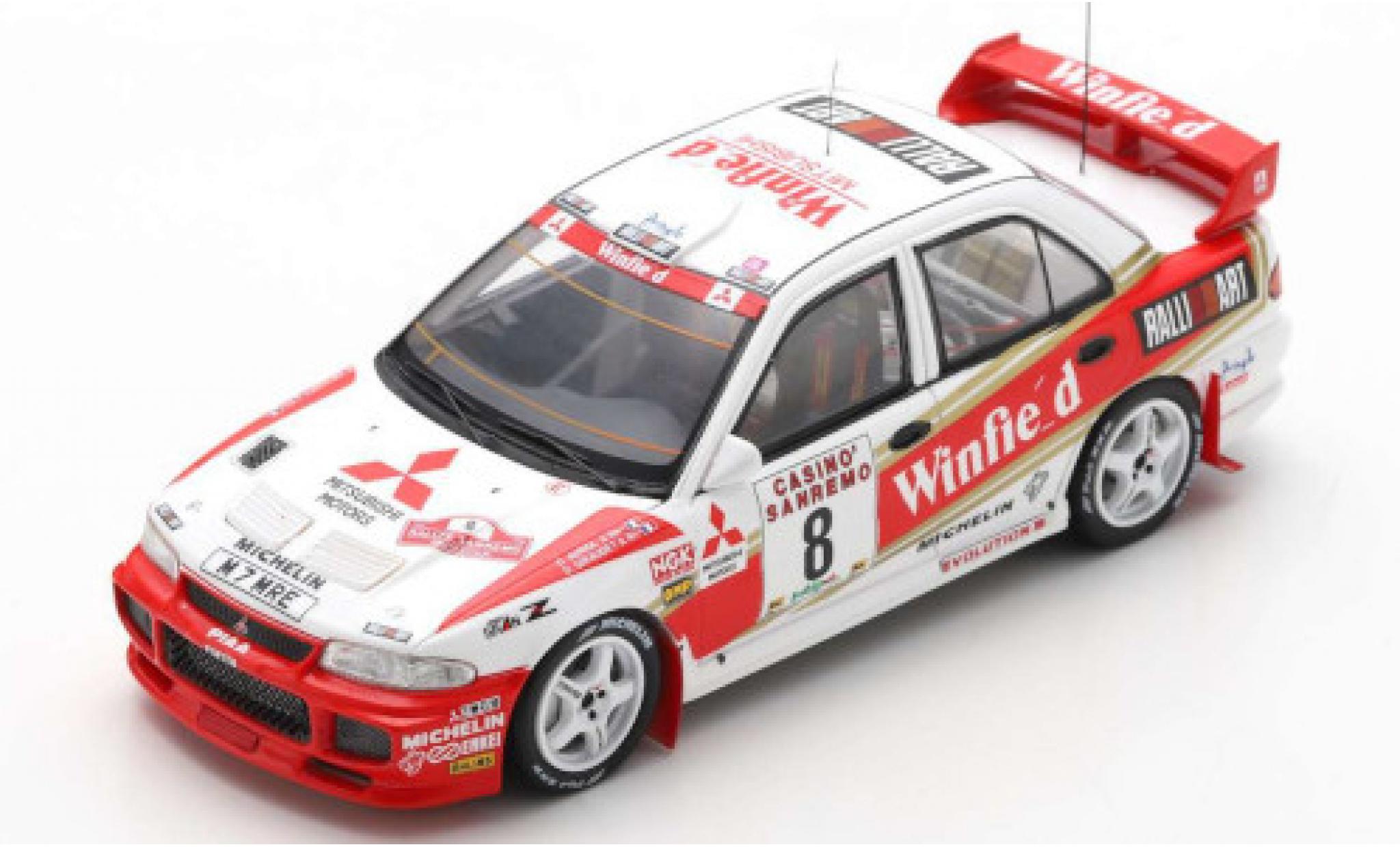 Mitsubishi Lancer 1/43 Spark Evolution III No.8 Winfield Rallye WM Rallye San Remo 1996 mit Decals D.Auriol/D.Giraudet modelauto