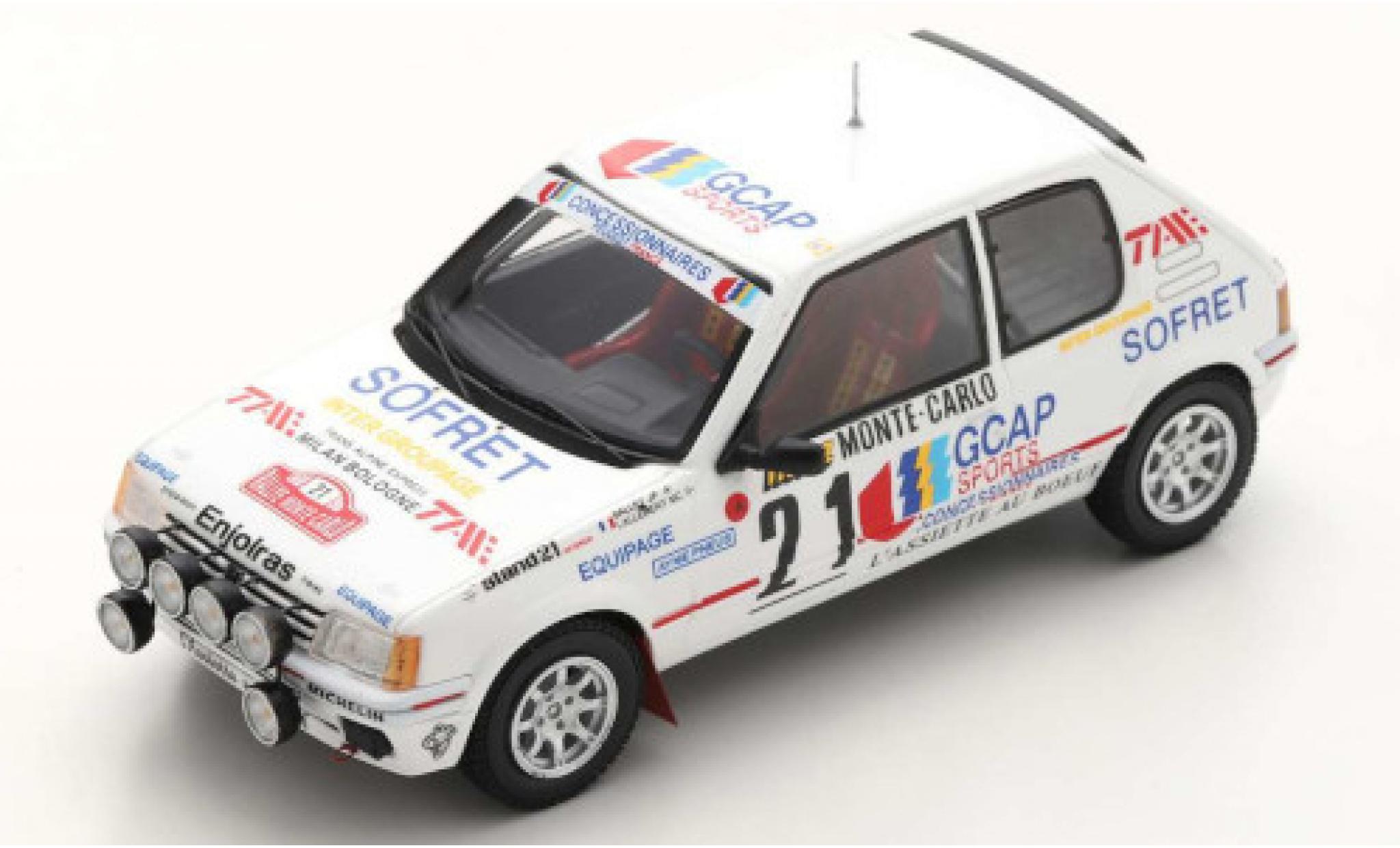 Peugeot 205 1/43 Spark GTI 1.9 No.21 Rallye WM Rallye Monte Carlo 1988 J.-P.Ballet/M.-C.Lallement modelauto