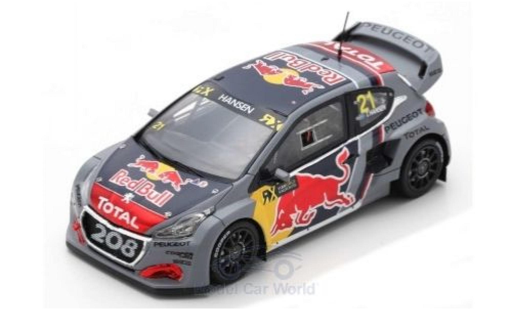 Peugeot 208 1/43 Spark WRX No.21 Team Total Red Bull World RX Belgien 2018 T.Hansen modelauto