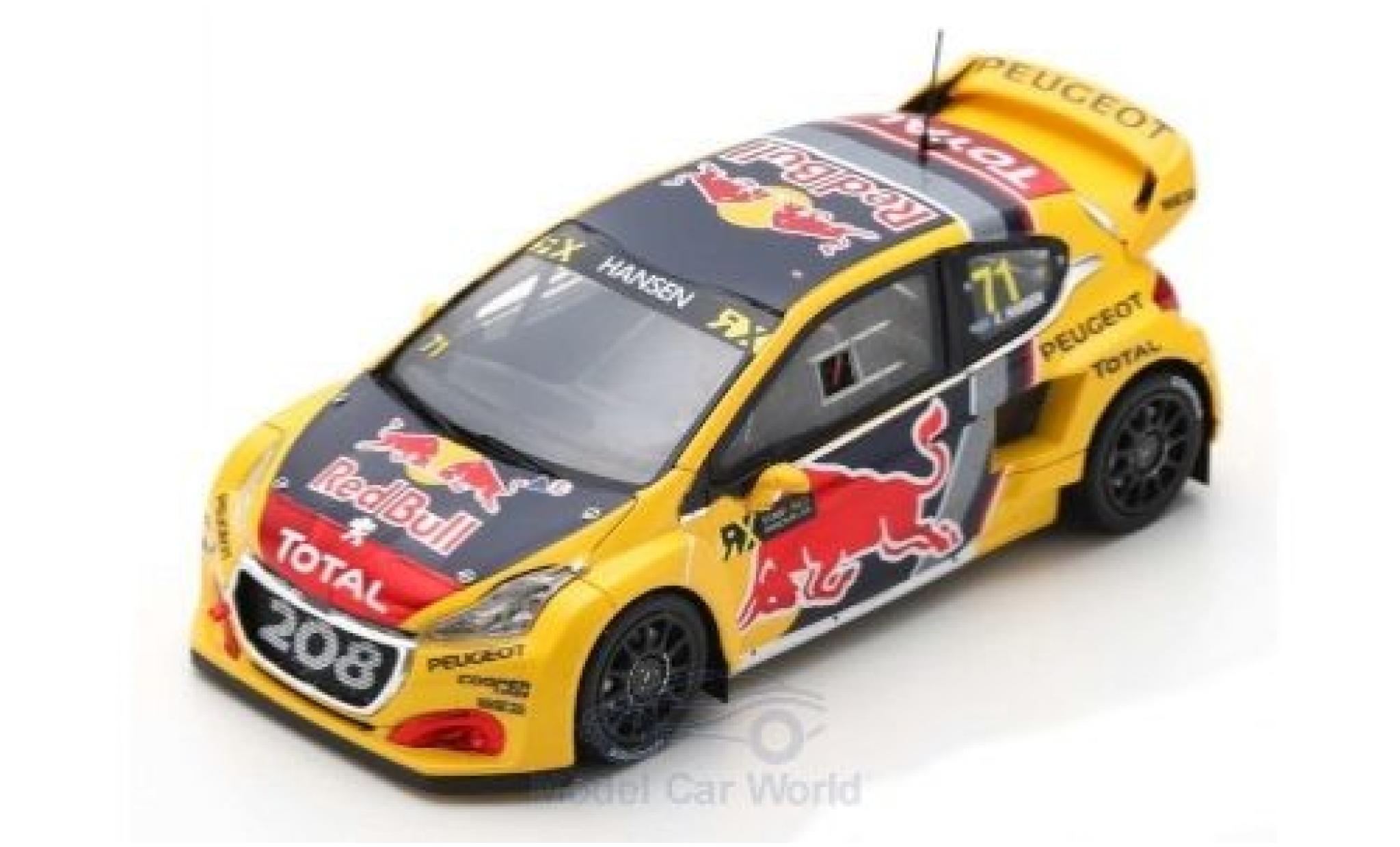 Peugeot 208 1/43 Spark WRX No.71 Team Total Red Bull World RX Gro&szlig;britannien 2018 K.Hansen modelauto