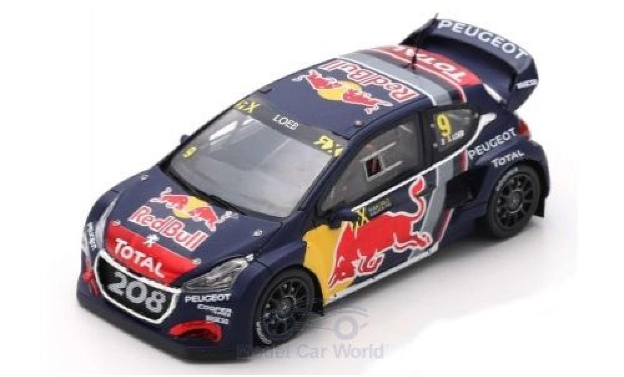 Peugeot 208 1/43 Spark WRX No.9 Team Total Red Bull World RX Belgien 2018 S.Loeb modelauto